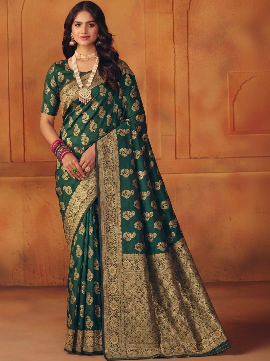 VS MALL Ethnic Motifs Zari Banarasi Saree - view 1