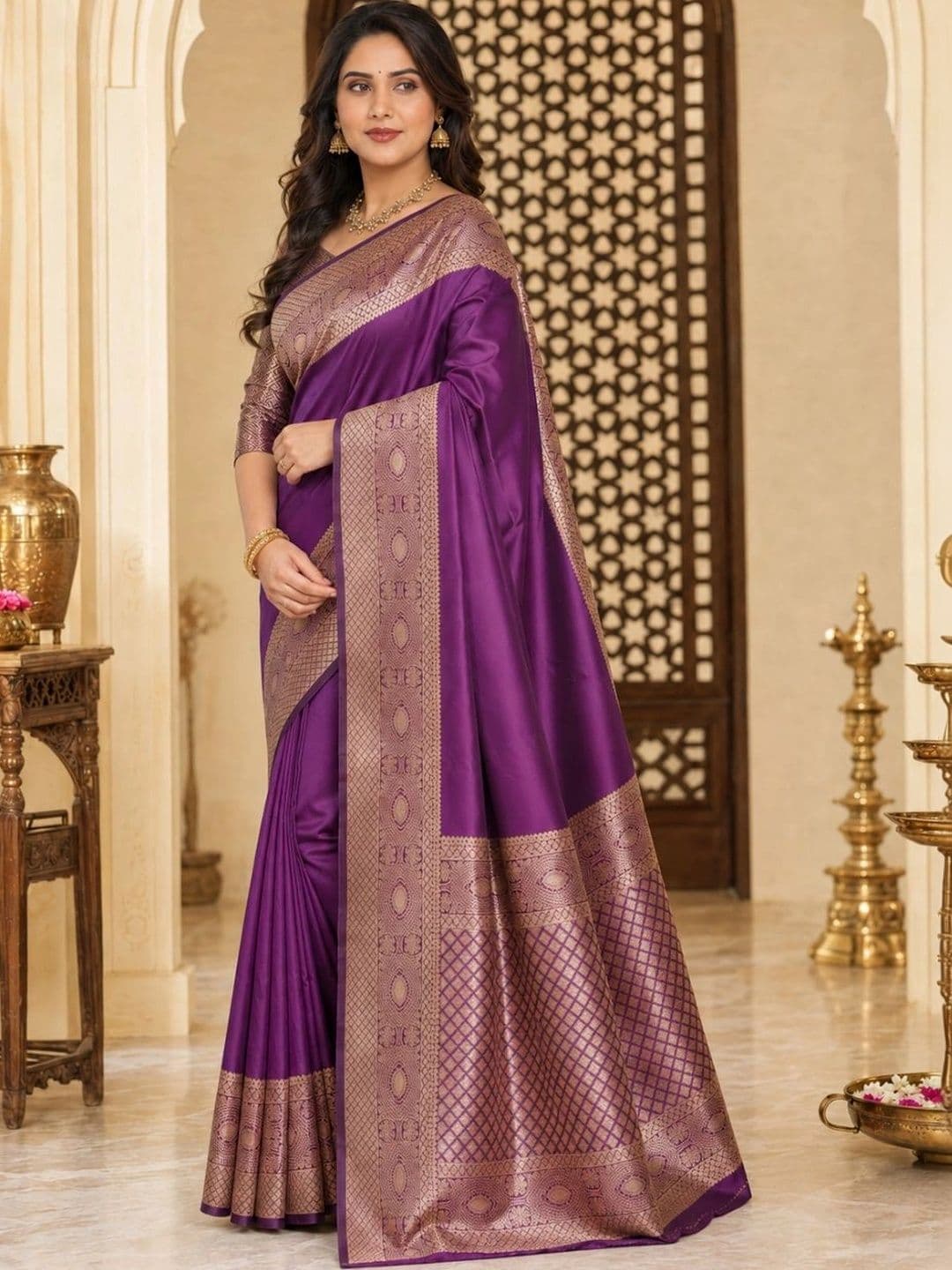 IKSHARA Zari Art Silk Banarasi Saree - view 1