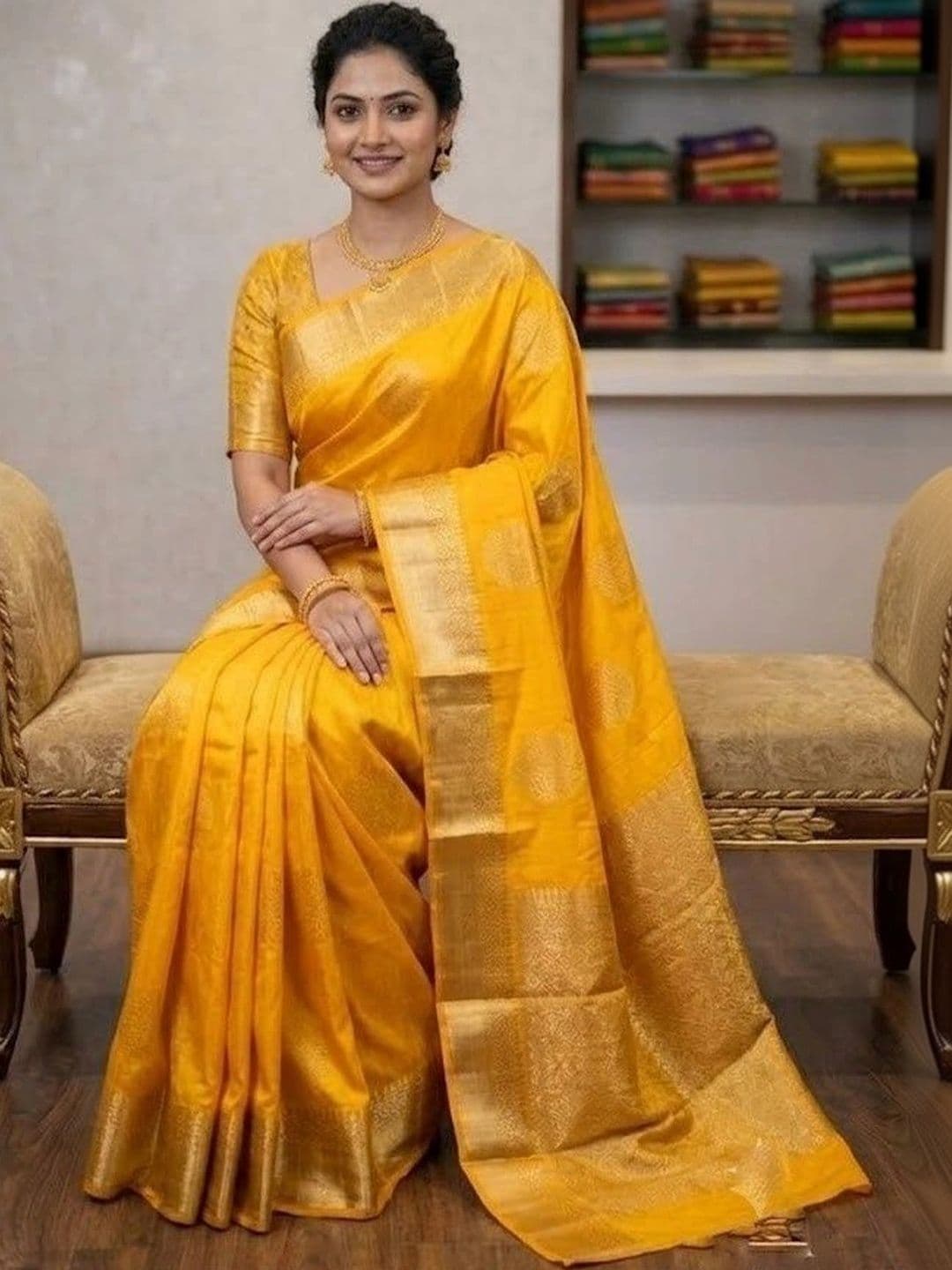 nejadhari tax Woven Design Zari Art Silk Banarasi Saree thumbnail 4