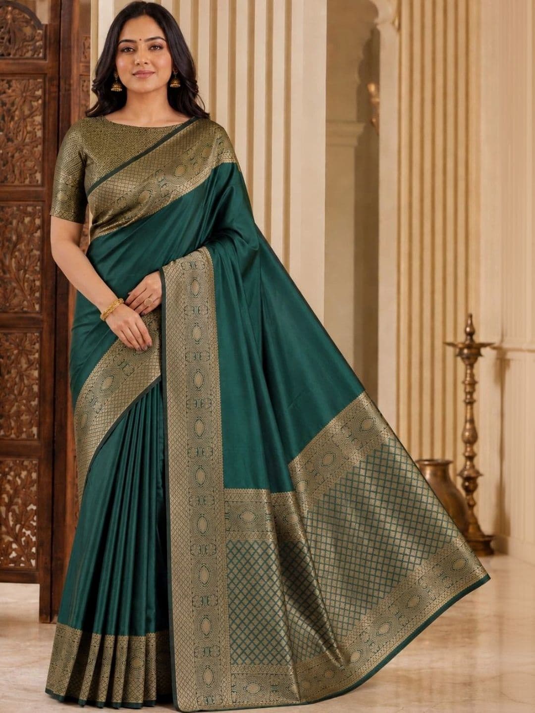 IKSHARA Woven Design Zari Art Silk Banarasi Saree - view 1