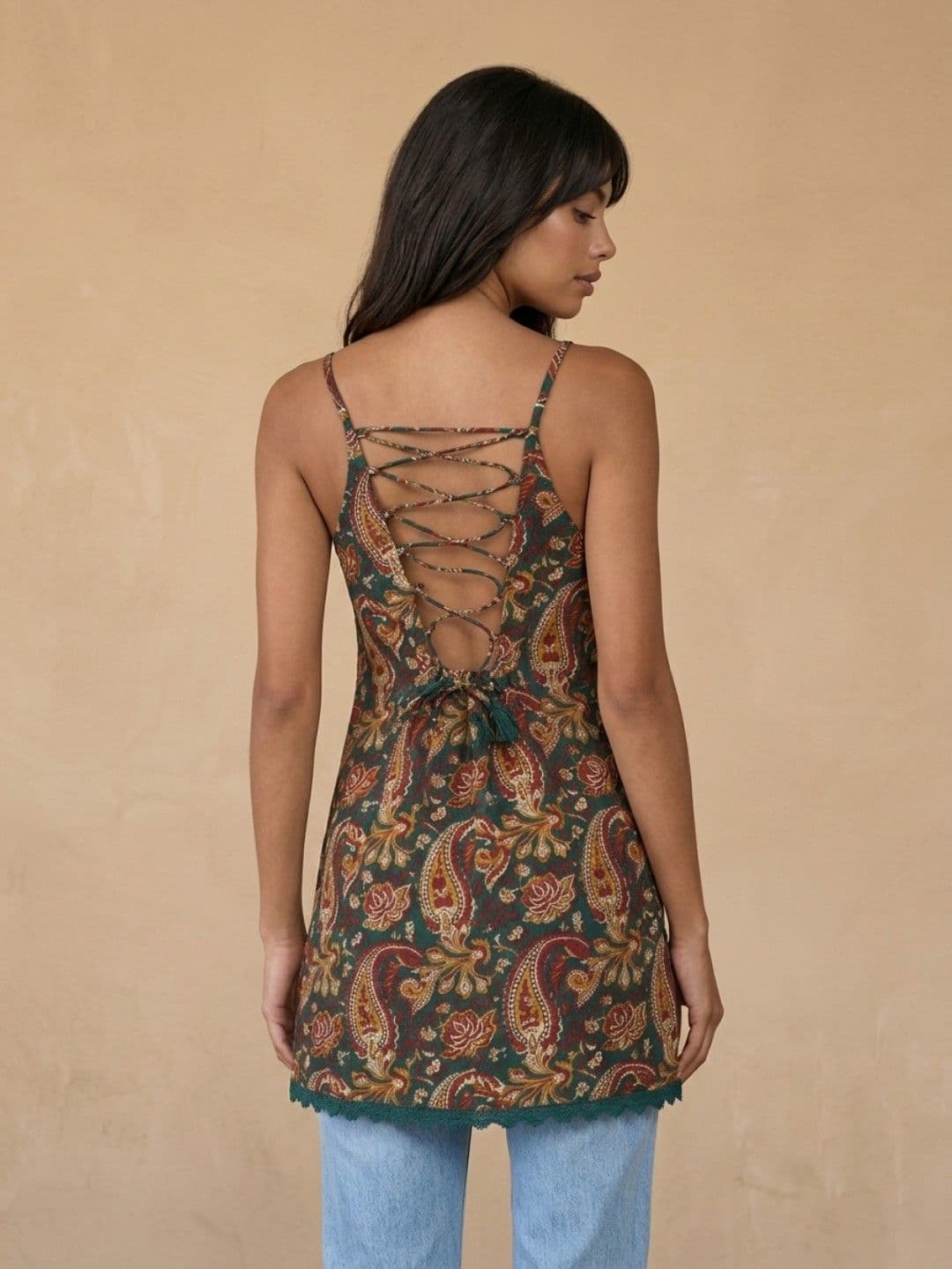 fusion by glitchez Paisley Printed Pure Cotton Kurti thumbnail 5