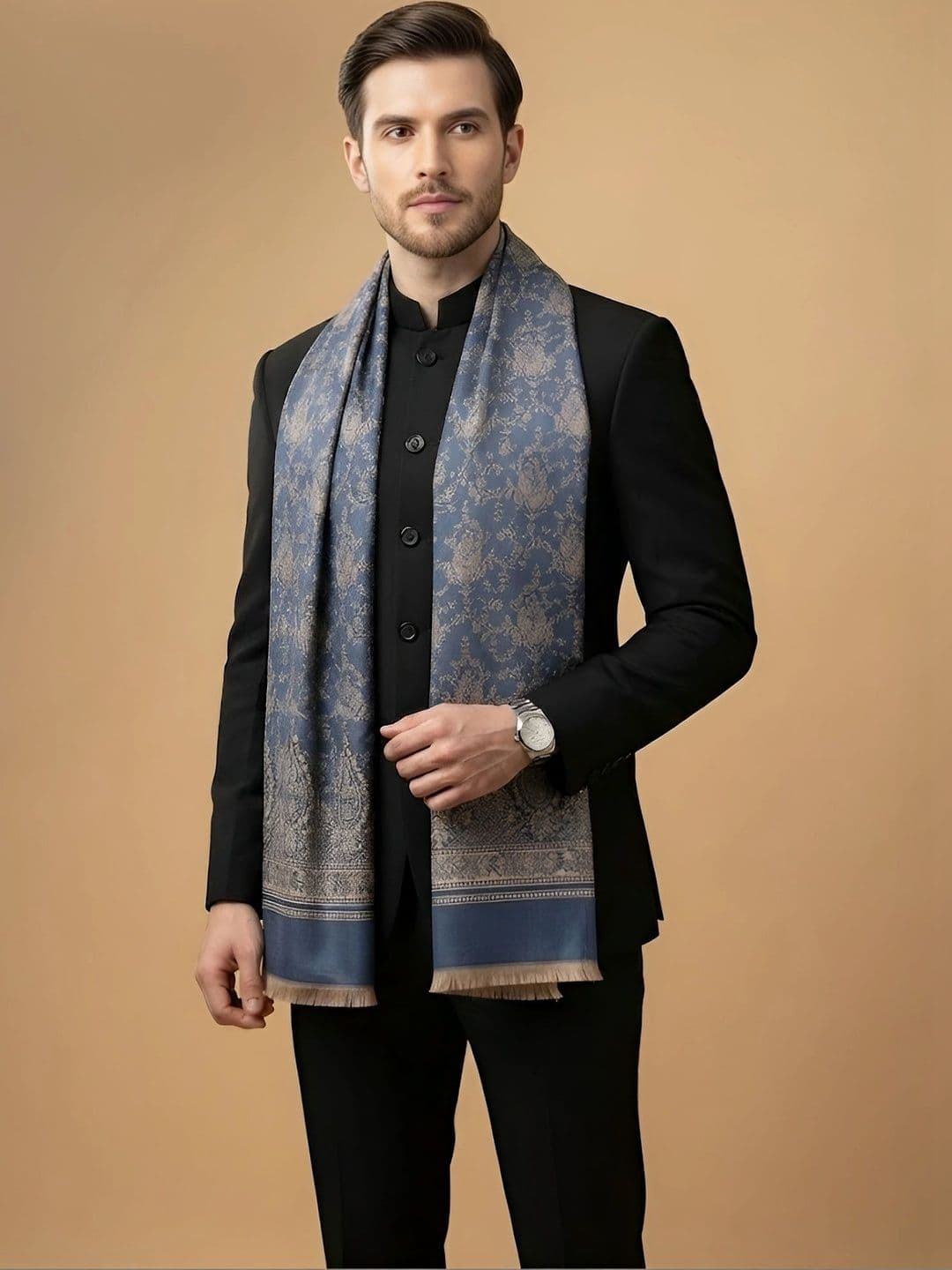 MUFFLY Men Woven Design Stole thumbnail 6