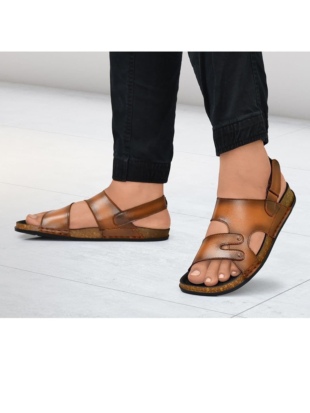 G L Trend Men Casual Waterproof Leather Velcro Sandals thumbnail 6