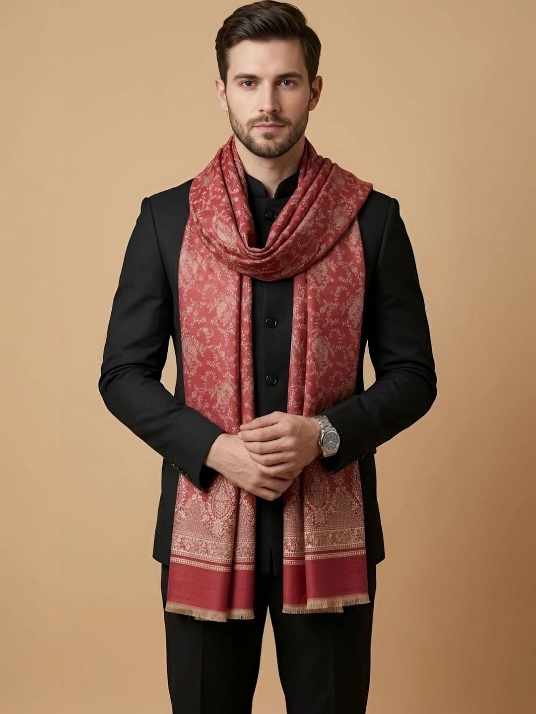 MUFFLY Men Woven Design Stole thumbnail 5