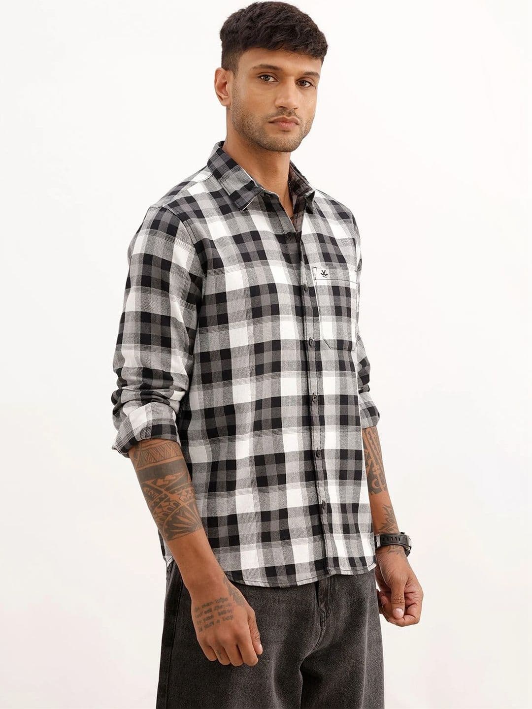 WROGN Men Slim Fit Buffalo Checks Checked Casual Shirt thumbnail 3