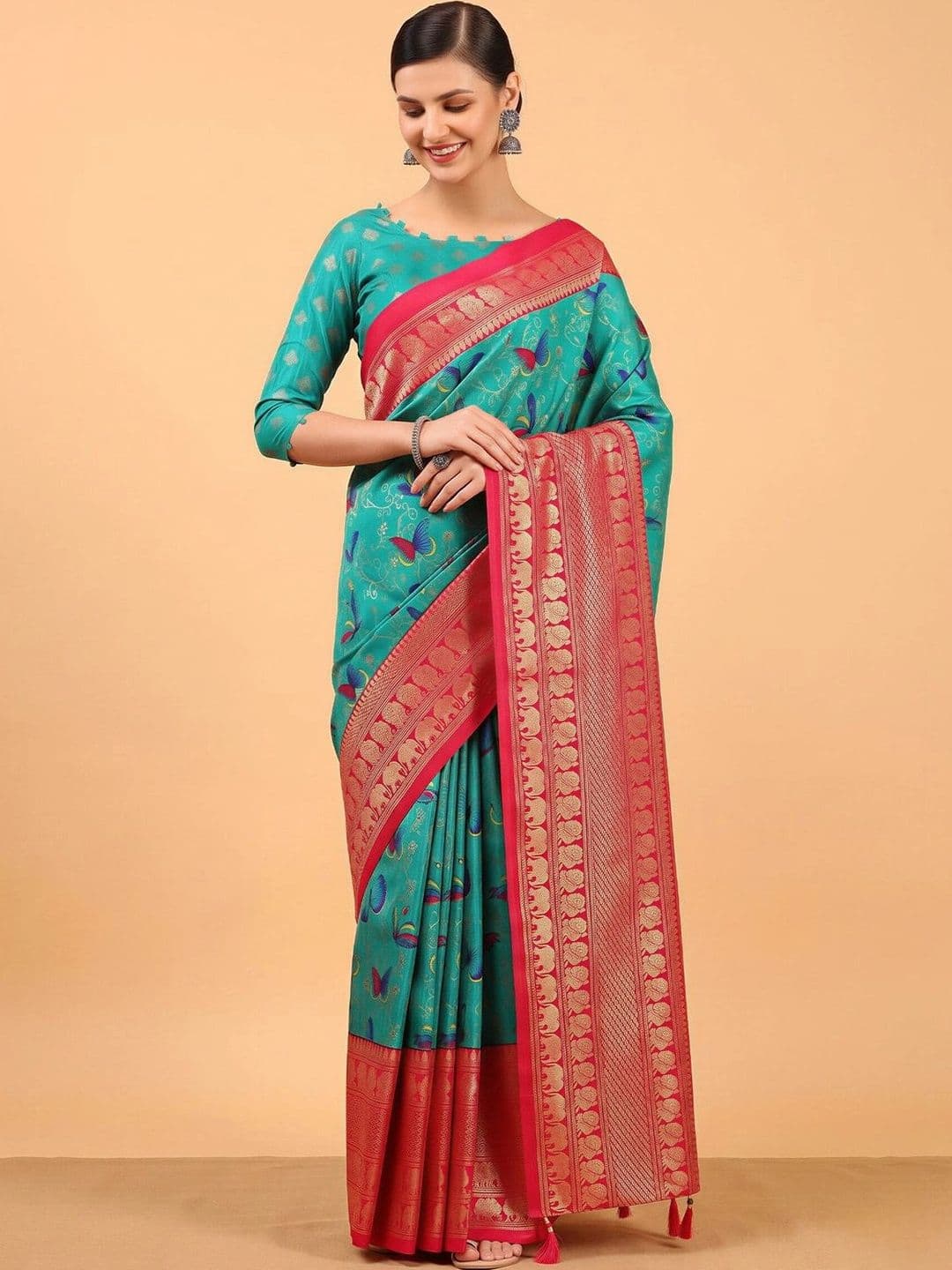 Anouk Embellished Zari Designer Banarasi Saree - view 1