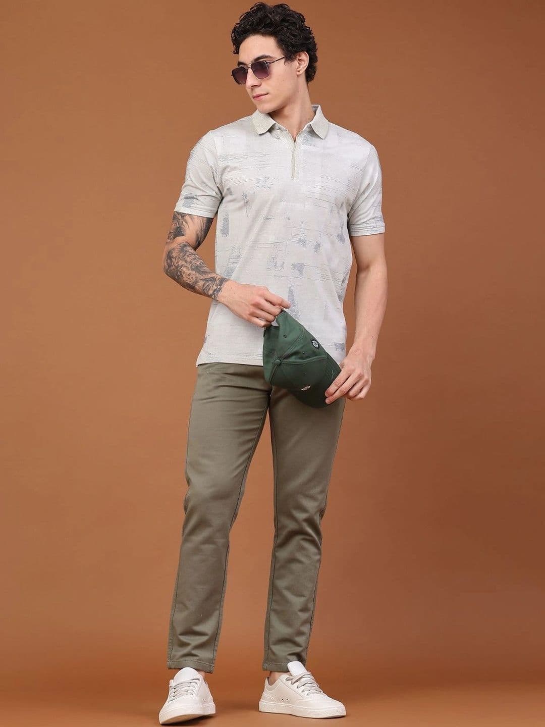 V-Mart Men Printed Polo Collar T-shirt thumbnail 3