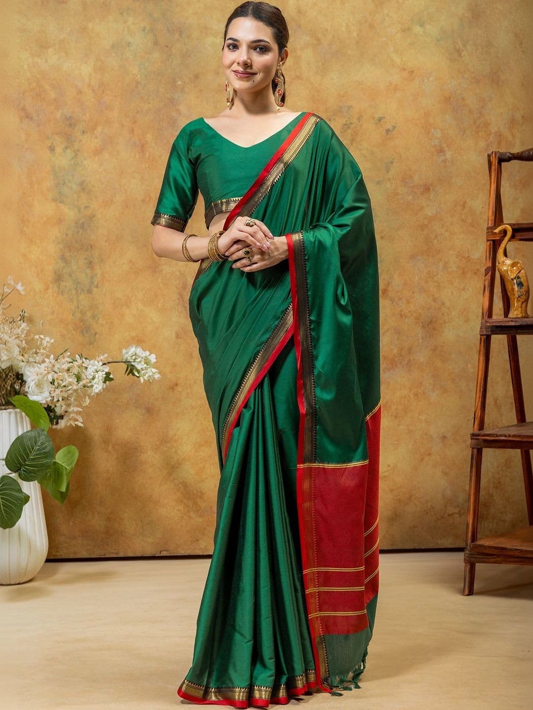 KALINI Woven Design Zari Designer Gadwal Saree - view 1