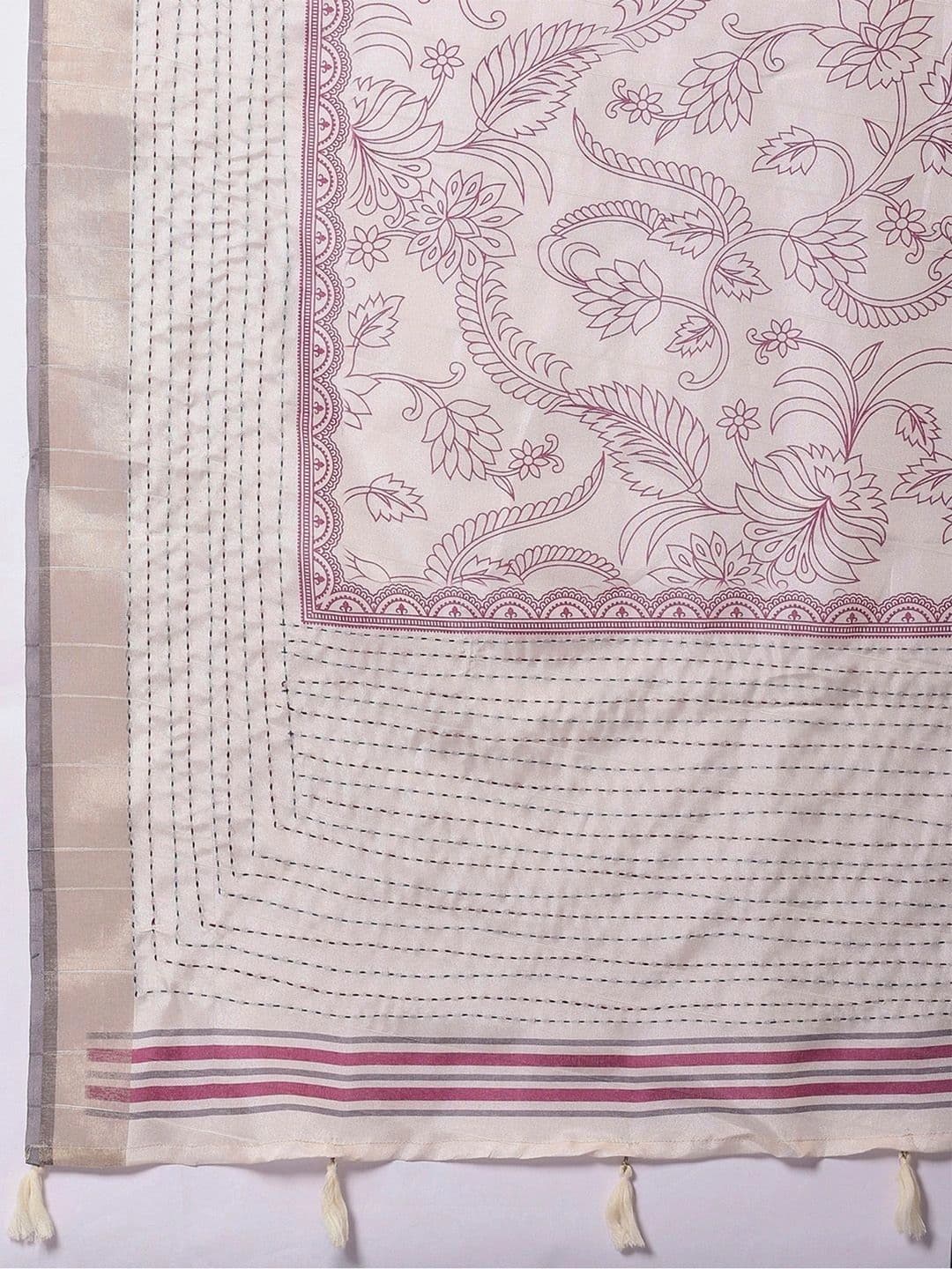 Anouk Floral Silk Cotton Designer Chanderi Saree thumbnail 4