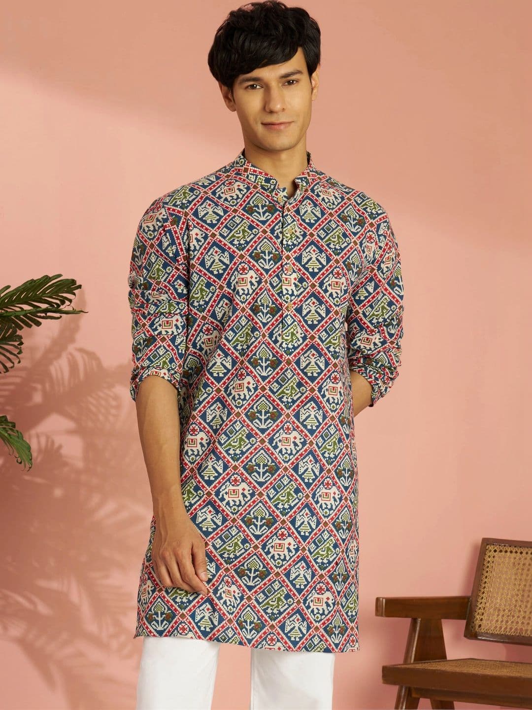 VASTRAMAY Men Ethnic Motifs Printed Kurta thumbnail 6