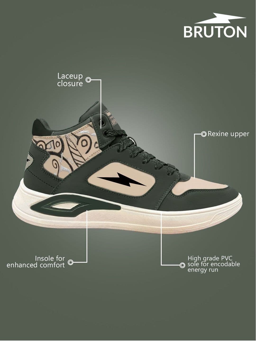 Bruton Men High-Top Walking Non-Marking Shoes thumbnail 3