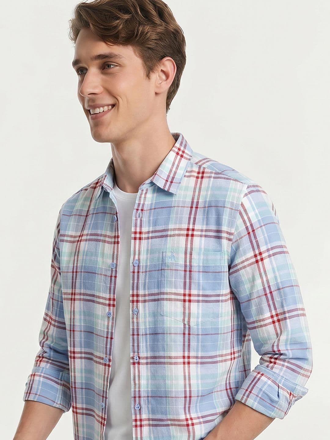 Mast & Harbour Linen Blend Check Shirt - view 1