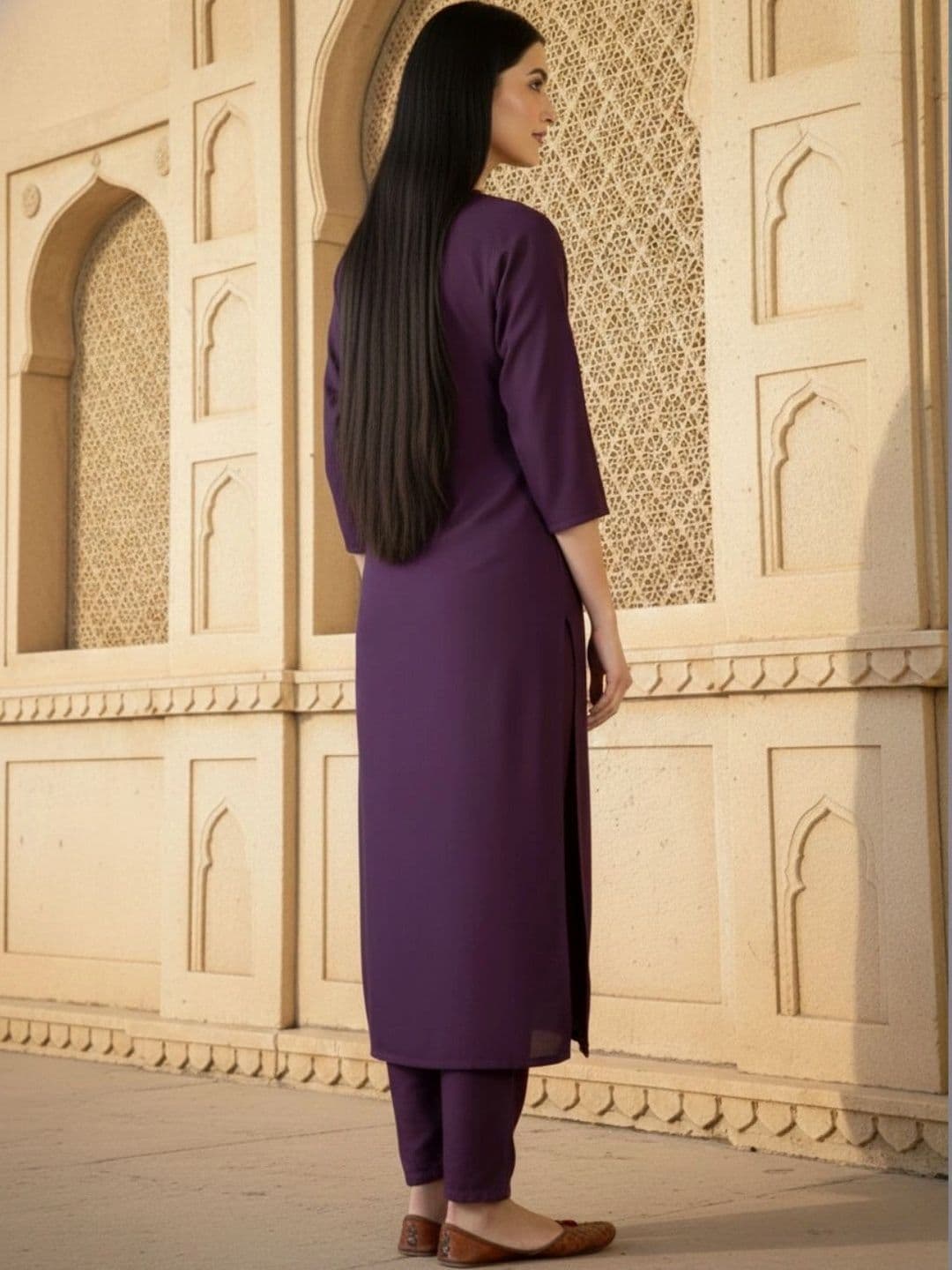 HERE&NOW Women Floral Embroidered Regular Thread Work Kurta with Trousers & With Dupatta thumbnail 7