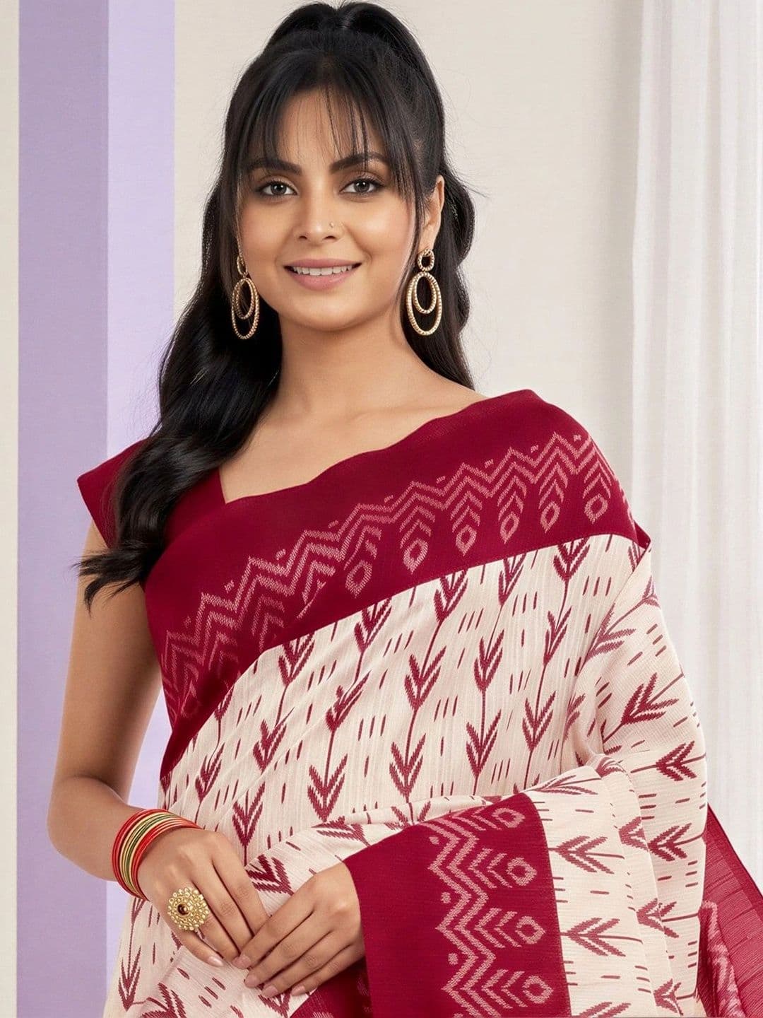 Anouk Ethnic Motifs Fusion Bagh Saree thumbnail 3