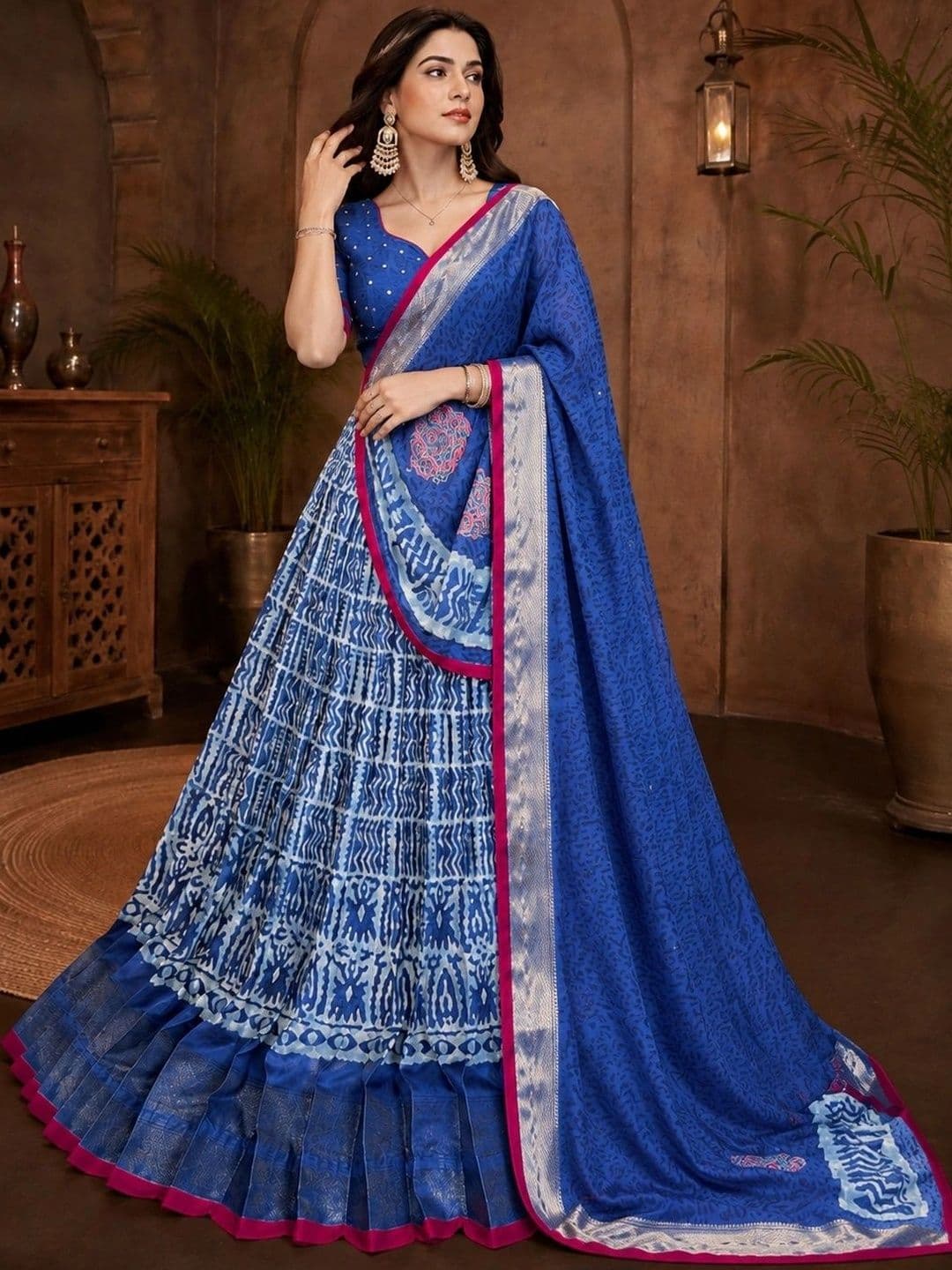 KALINI Embellished Thread Work Ready to Wear Lehenga & Unstitched Blouse With Dupatta - view 1