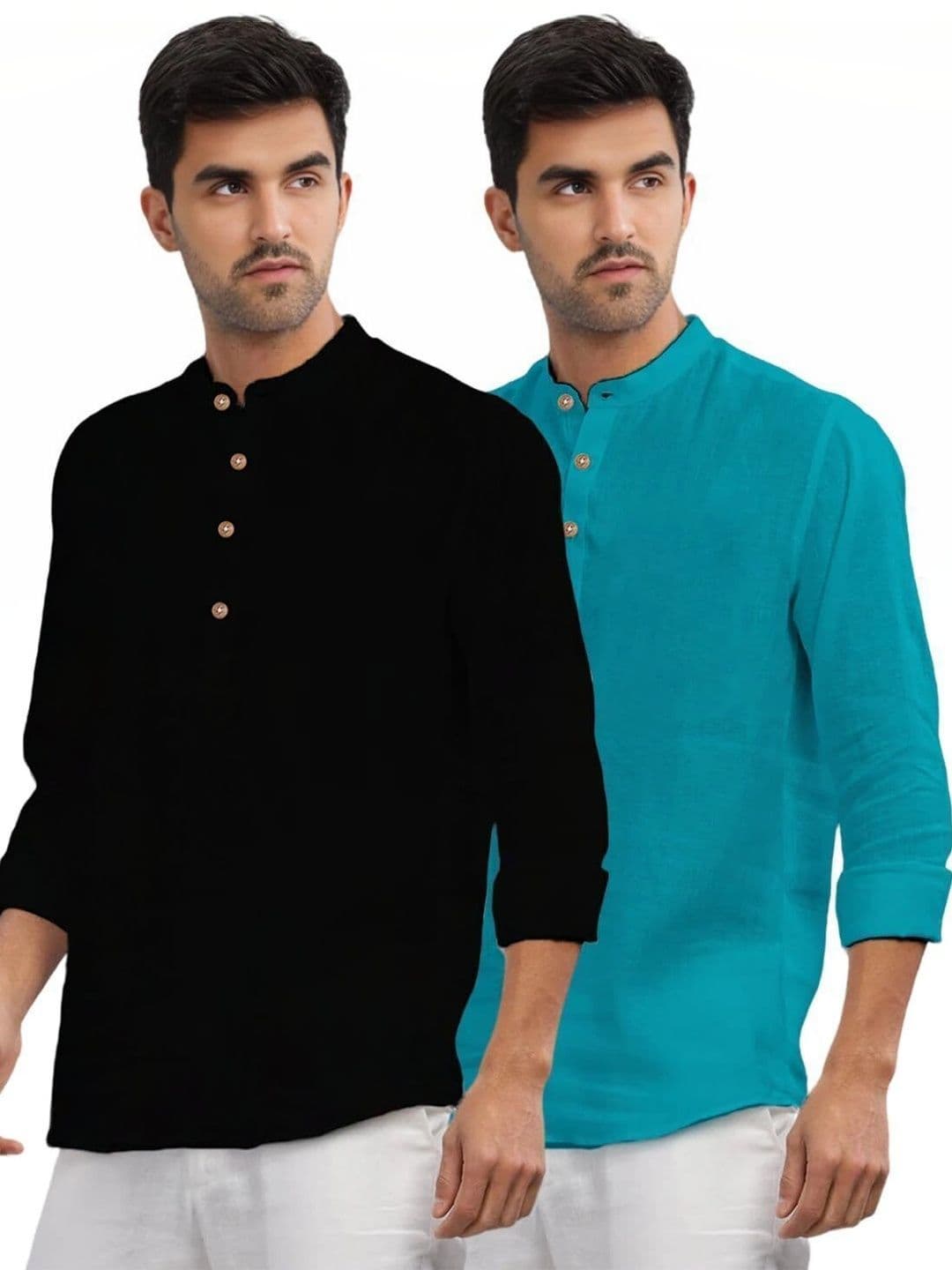 Amrit Trending Men Pack of 2 Cotton Mandarin Collar Kurta - view 1