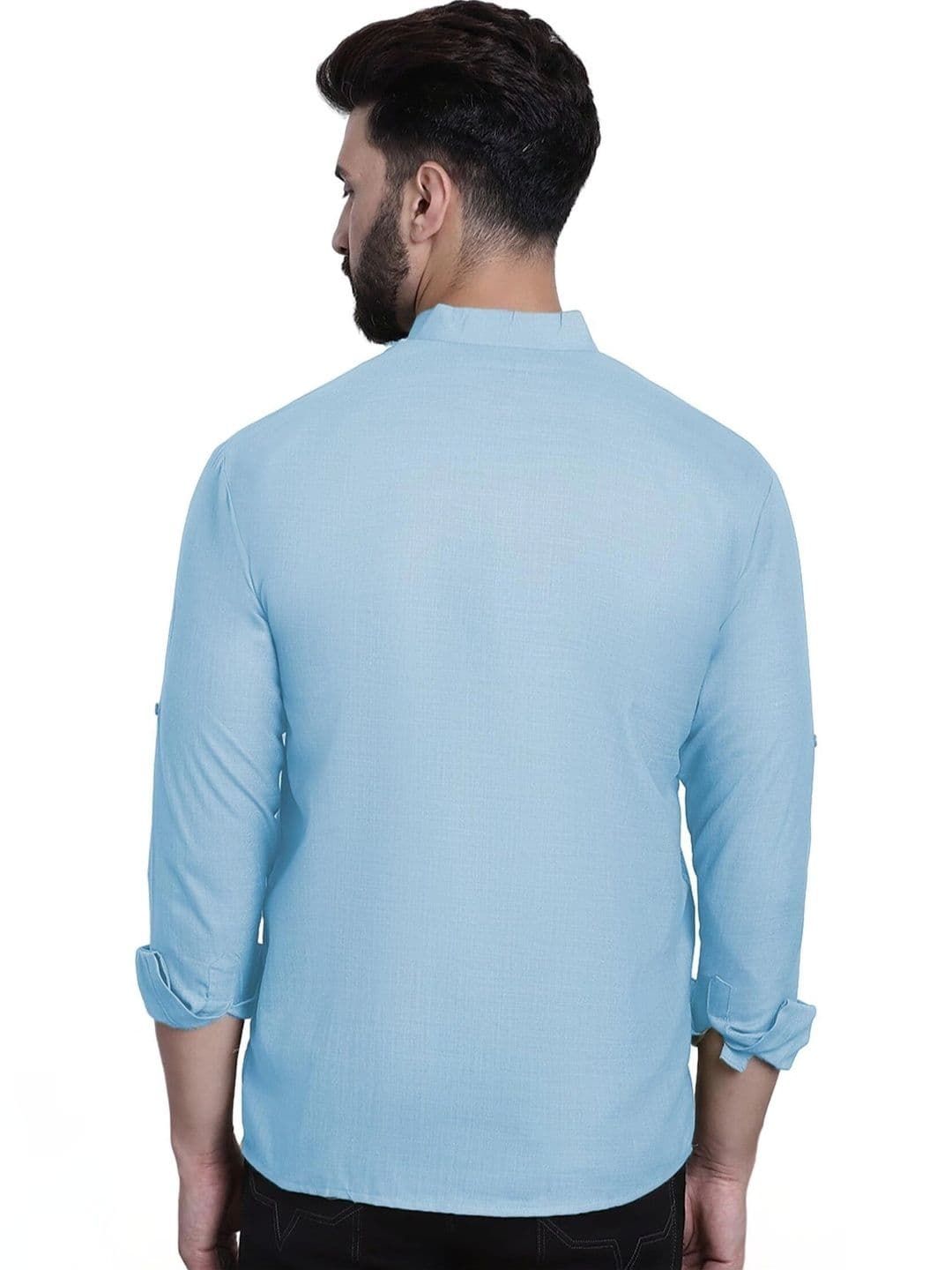 Amrit Trending Men Pack of 2 Cotton Mandarin Collar Kurta thumbnail 3
