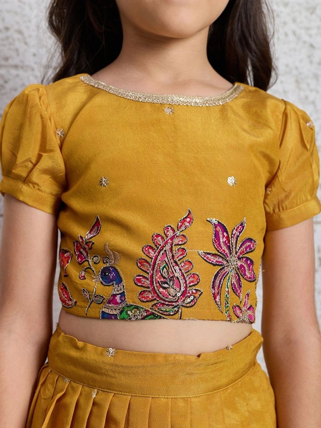 Tasarika Girls Embroidered Sequinned Ready to Wear Lehenga & thumbnail 2