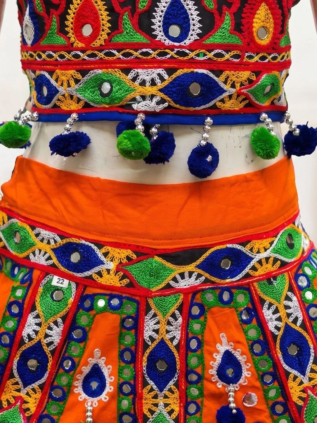 ahhaaaa Girls Embroidered Mirror Work Ready to Wear Lehenga & Blouse With Dupatta thumbnail 4