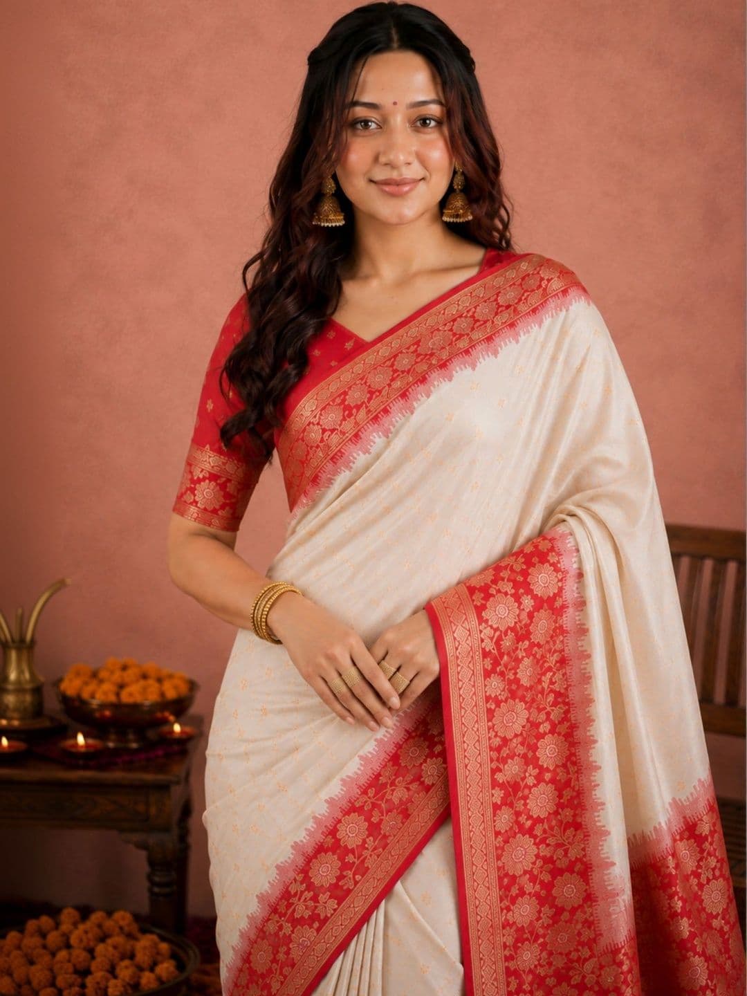 Rujave Zari Silk Blend Saree thumbnail 2