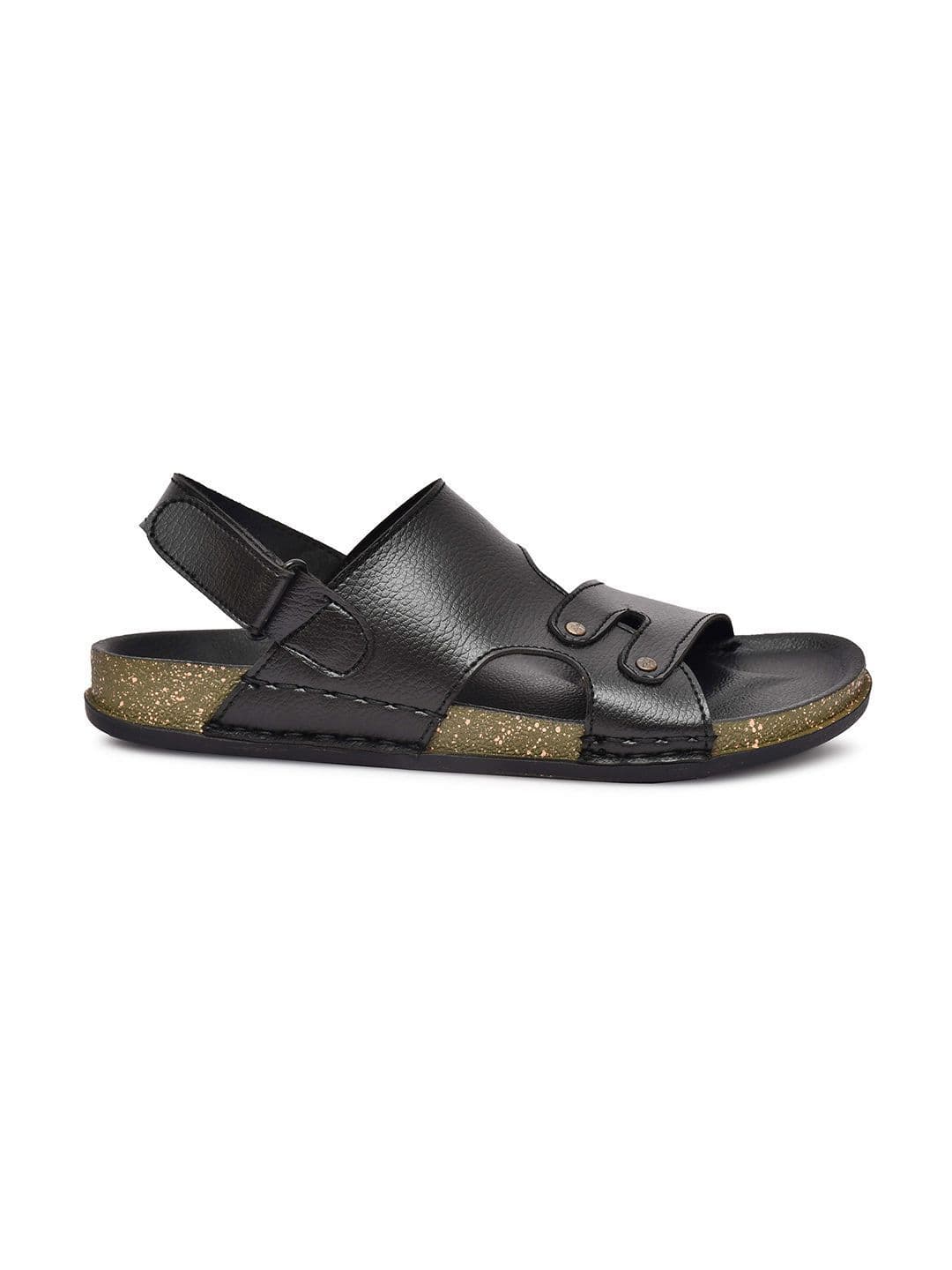 G L Trend Men Casual Waterproof Leather Black Velcro Sandals thumbnail 6