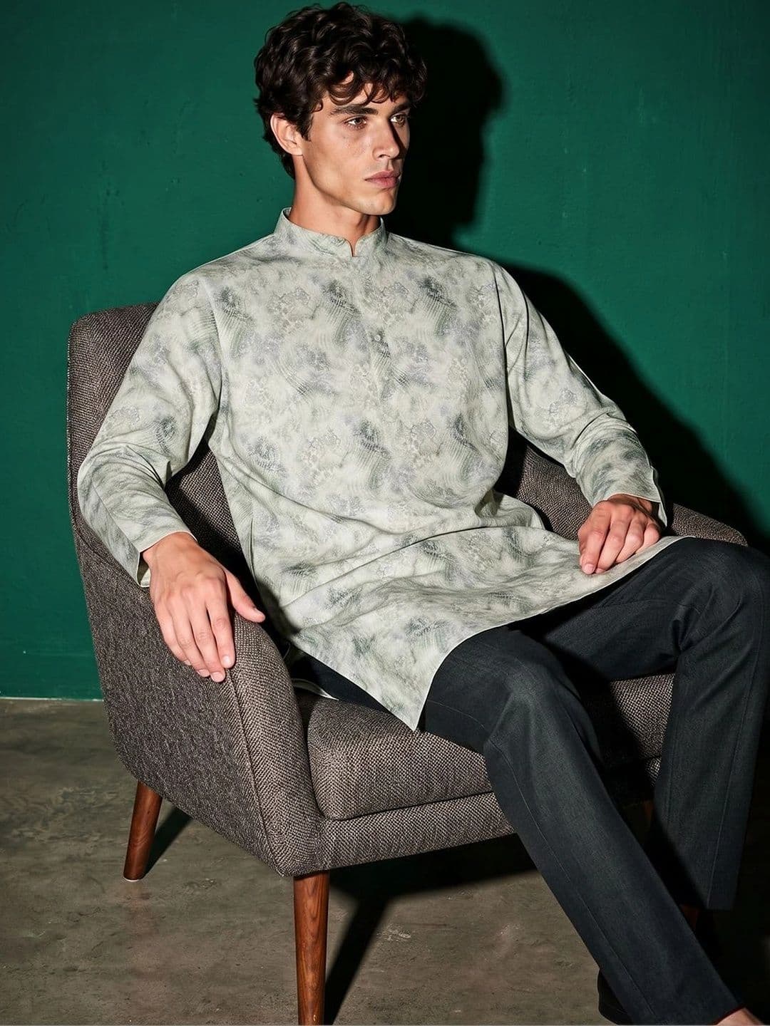 DRIP CHOWK Men Printed Jacquard Kurta thumbnail 5