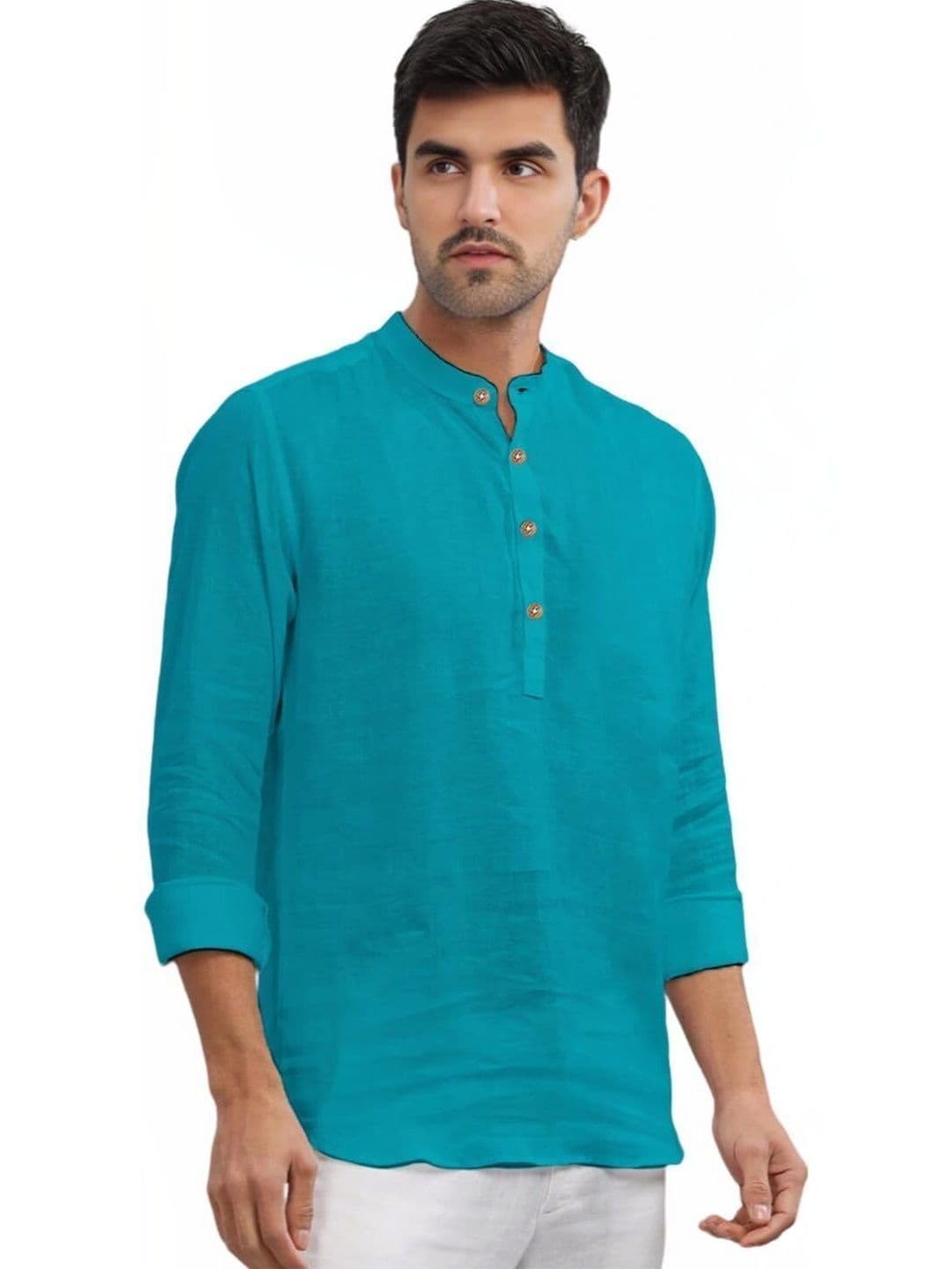 Amrit Trending Men Pack of 2 Cotton Mandarin Collar Kurta thumbnail 2