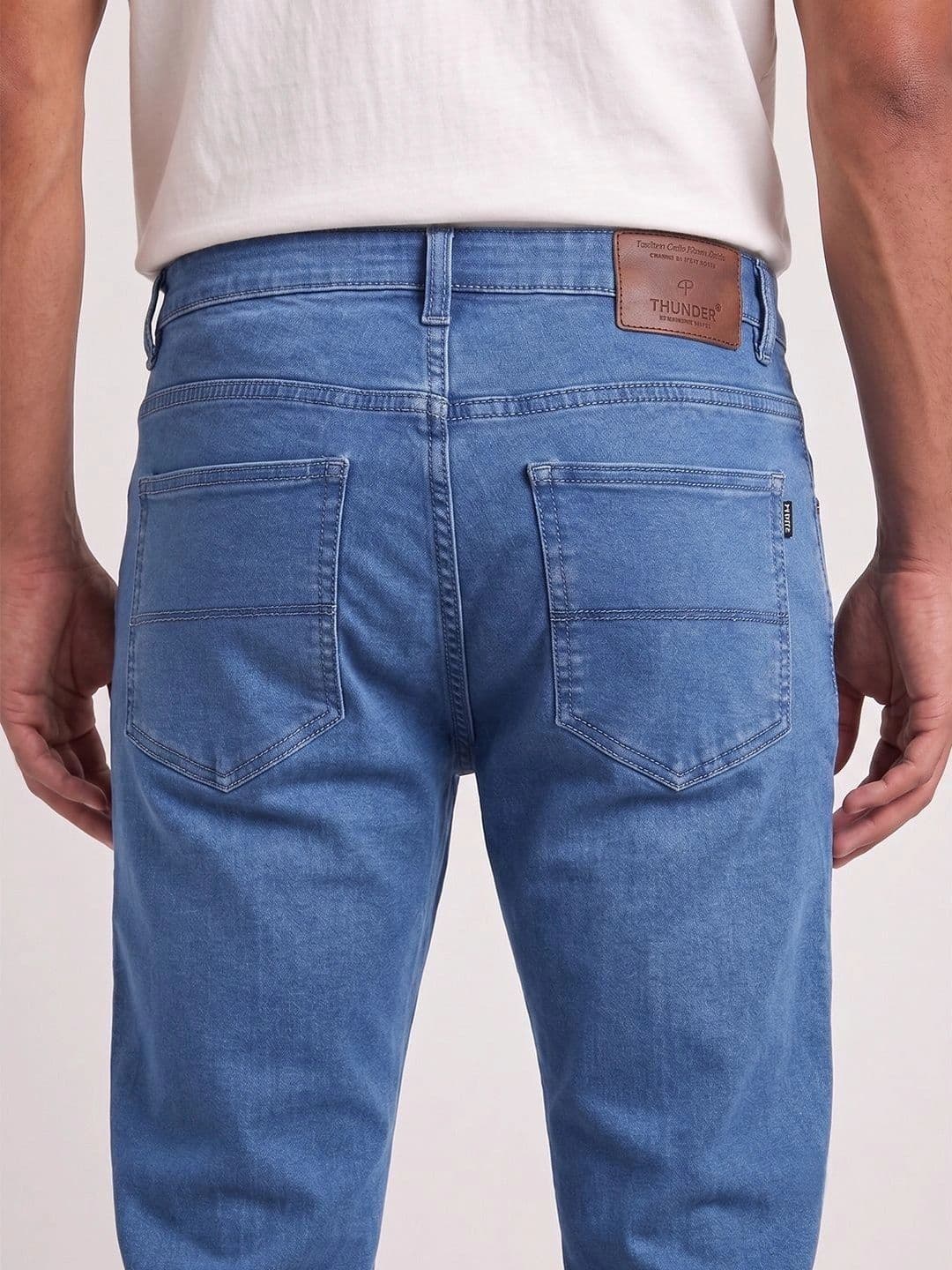 THUNDER JEANS Men Regular Fit Mid-Rise Stretchable Jeans thumbnail 6