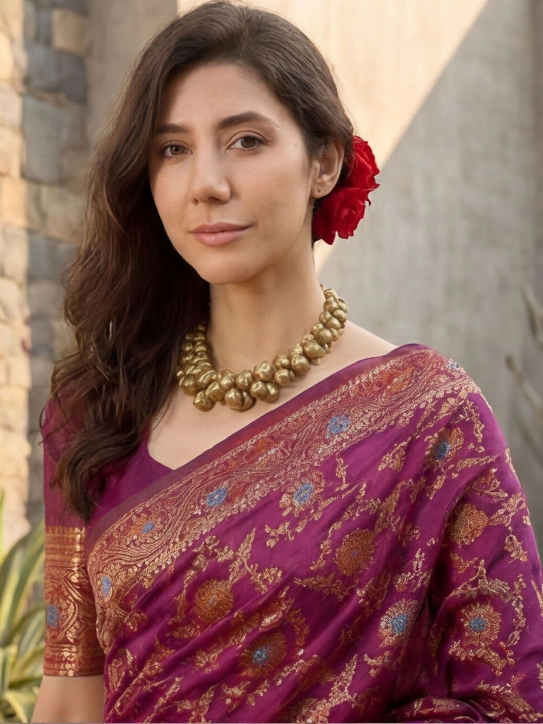 Anouk Rustic Woven Design Zari Silk Blend Designer Kanjeevaram Saree thumbnail 5