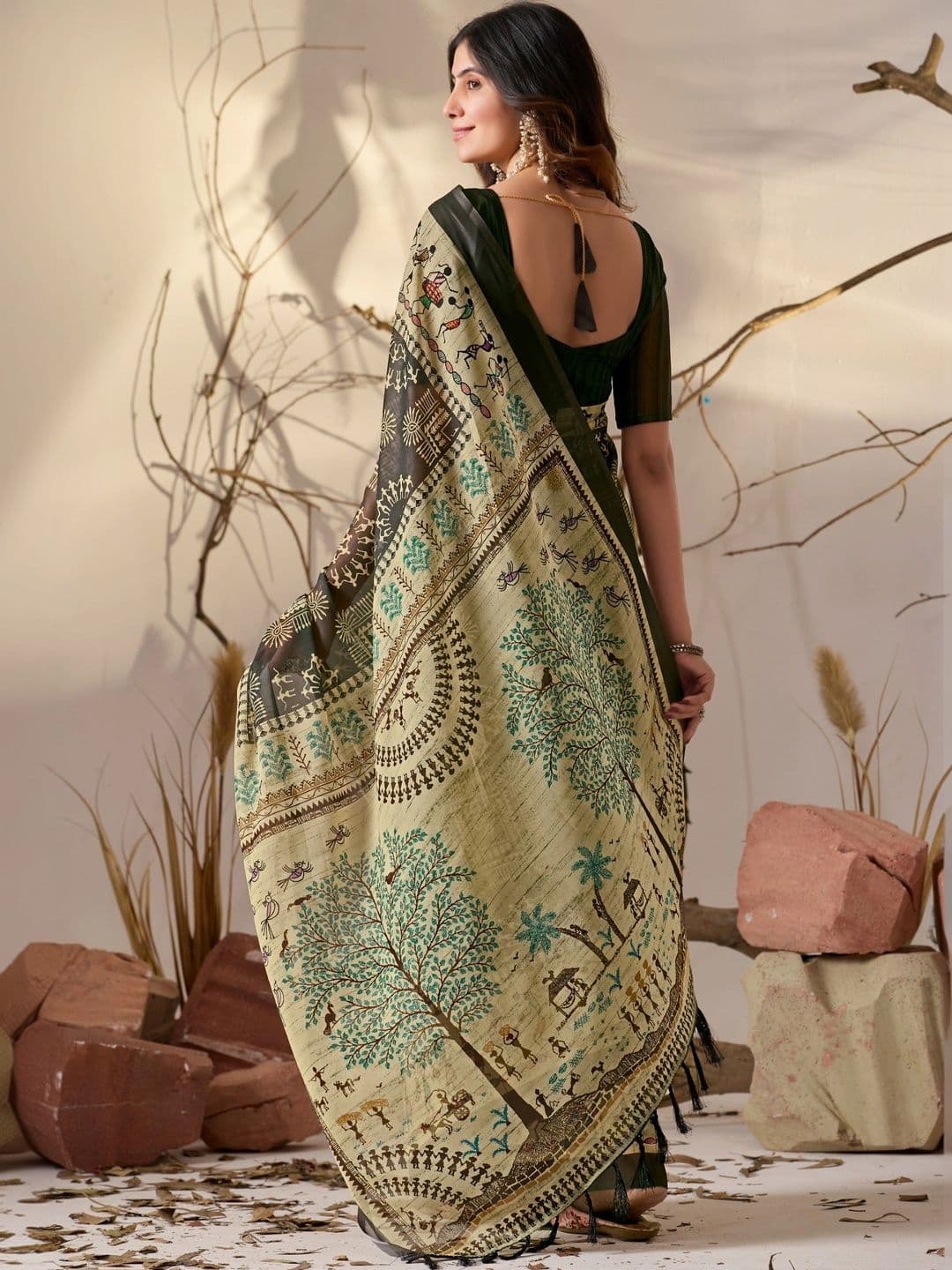 Moda Rapido Warli Poly Georgette Designer Saree thumbnail 4