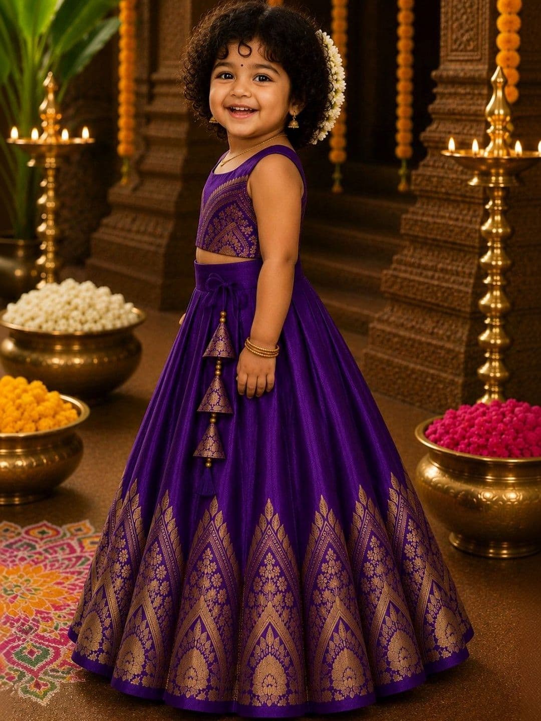 amzira Girls Ready to Wear Lehenga & thumbnail 3