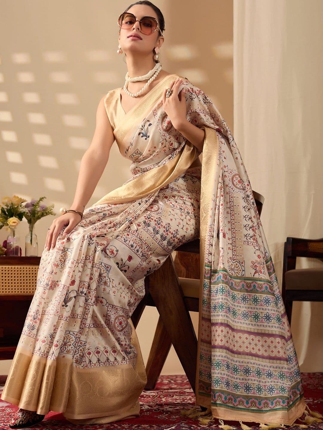 Moda Rapido Paisley Zari Silk Blend Designer Saree thumbnail 6