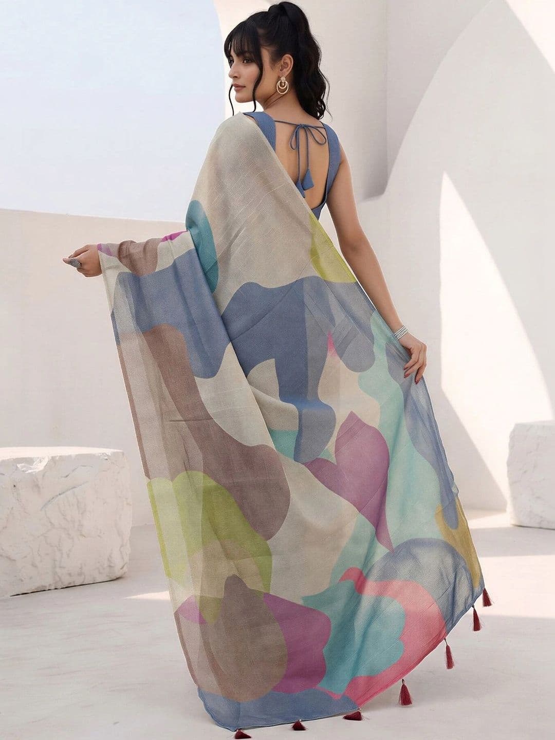 Anouk Silk Cotton Designer Saree thumbnail 3