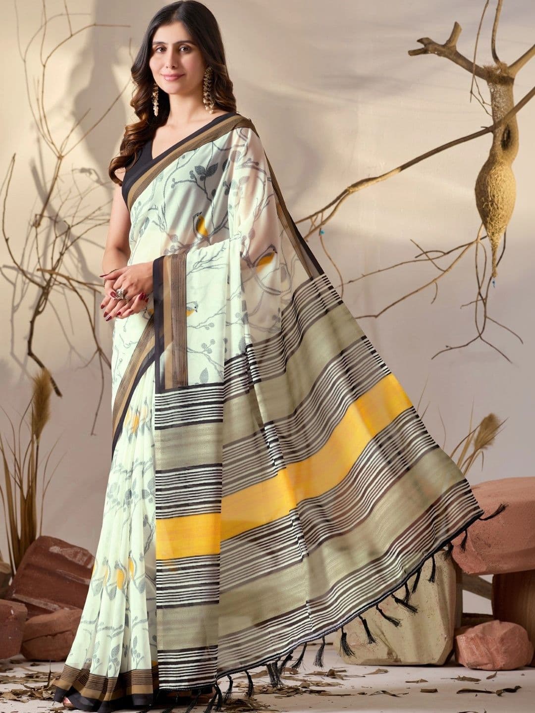 Moda Rapido Floral Poly Georgette Designer Saree thumbnail 7