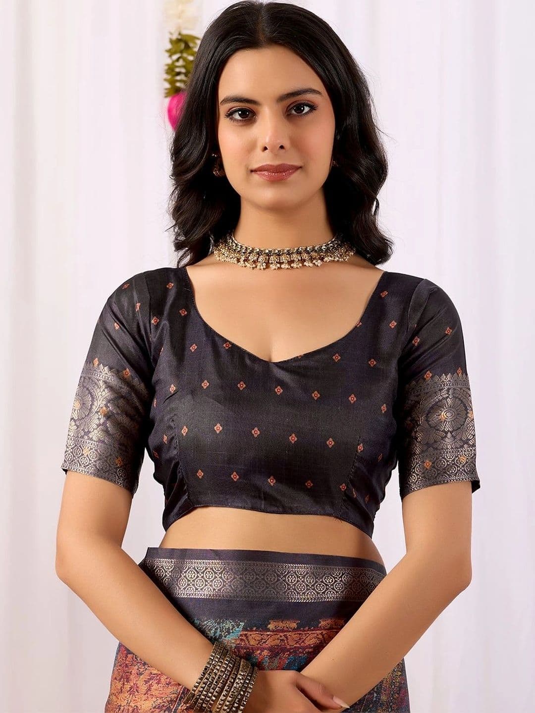 Moda Rapido Zari Silk Blend Designer Saree thumbnail 2
