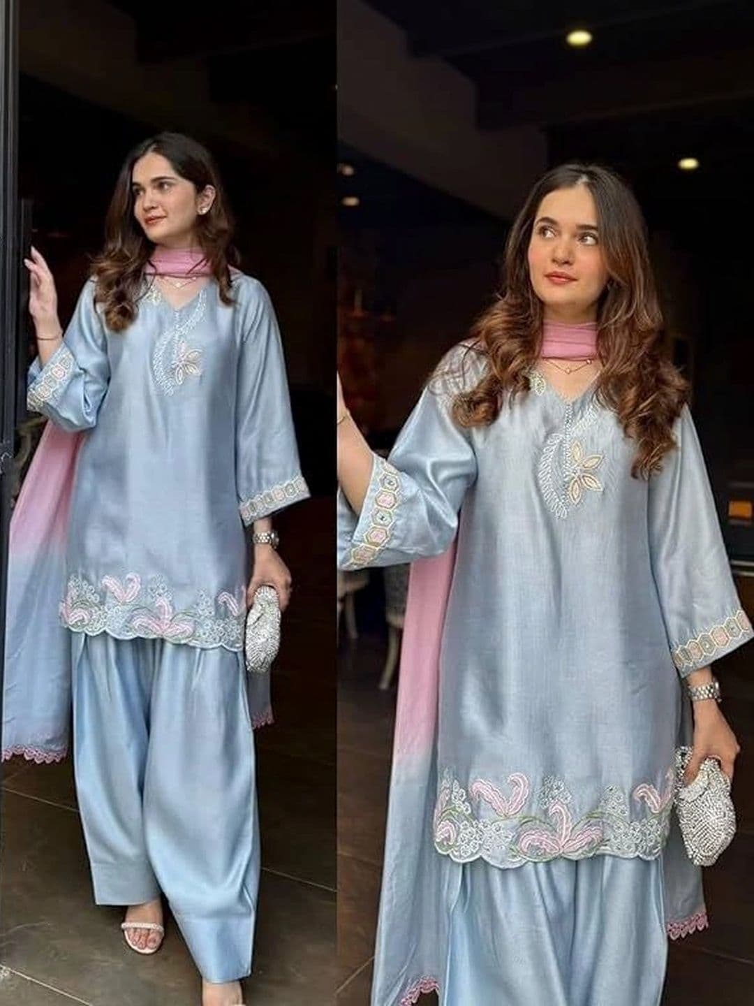all about you Women Ethnic Motifs Embroidered Regular Thread Work Kurta with Patiala & With Dupatta thumbnail 3