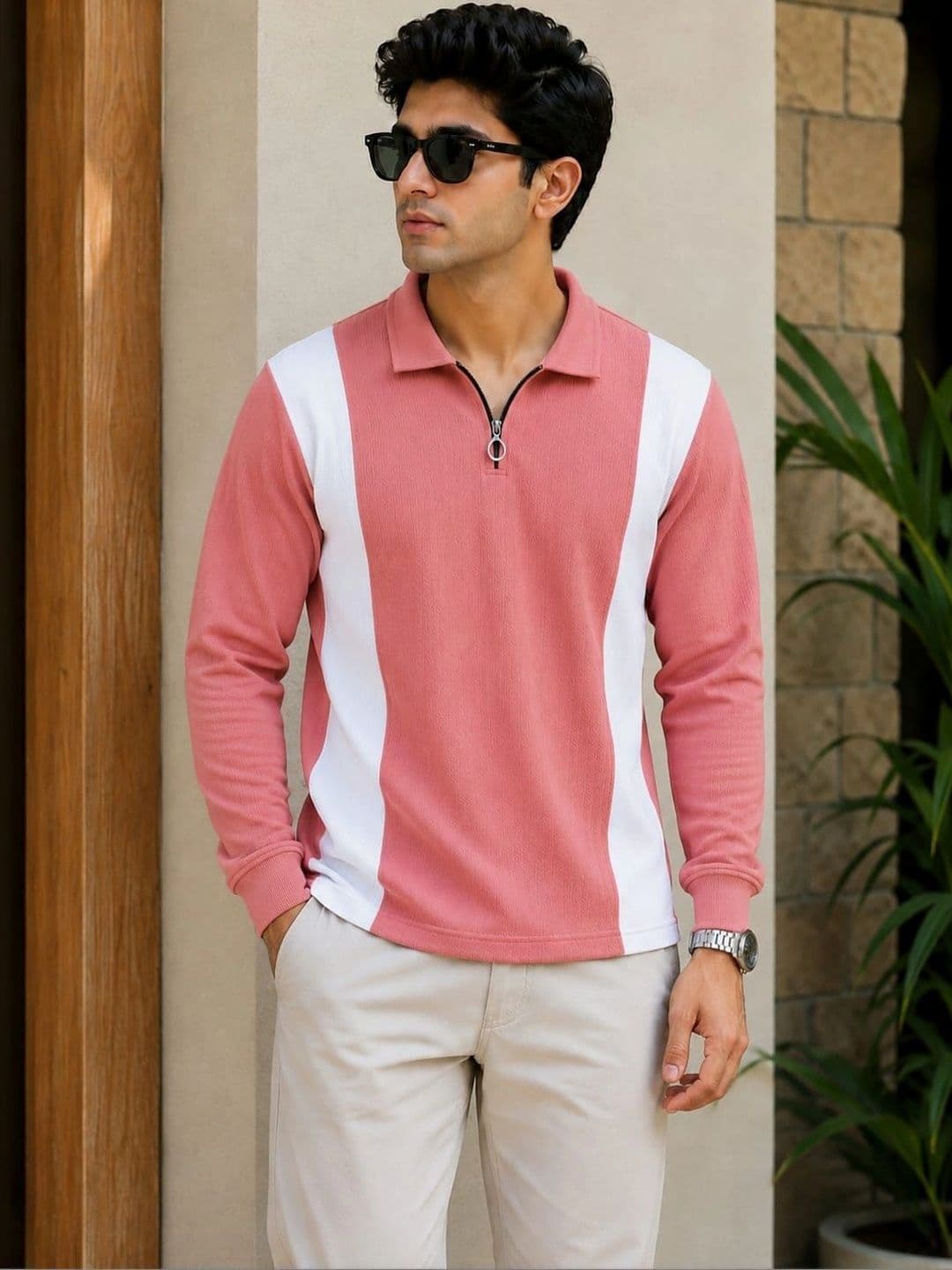 Blushme Men Colourblocked Polo Collar T-shirt - view 1