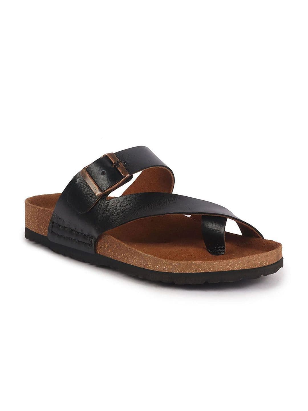 FAUSTO Men Leather Comfort Sandals With Buckle Details thumbnail 6