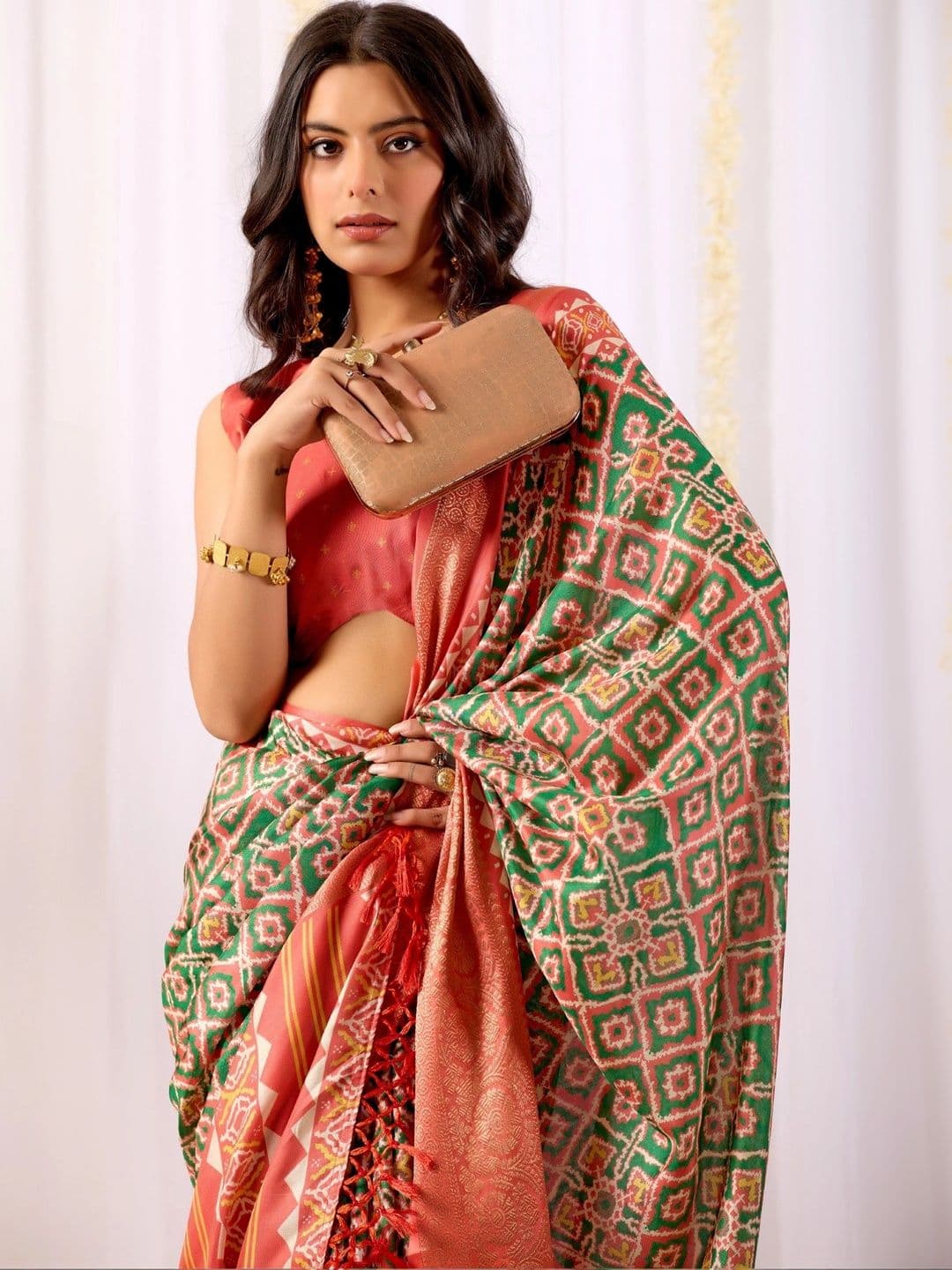 Moda Rapido Zari Silk Blend Fusion Saree thumbnail 2