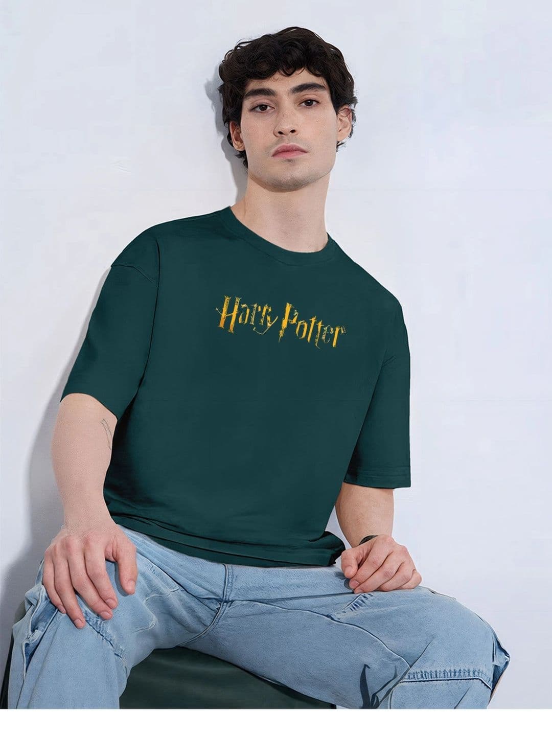 Moda rapido X TOGS & TERRE Men Typography Printed Drop-Shoulder Sleeves Organic Cotton Blend T-shirt - view 1