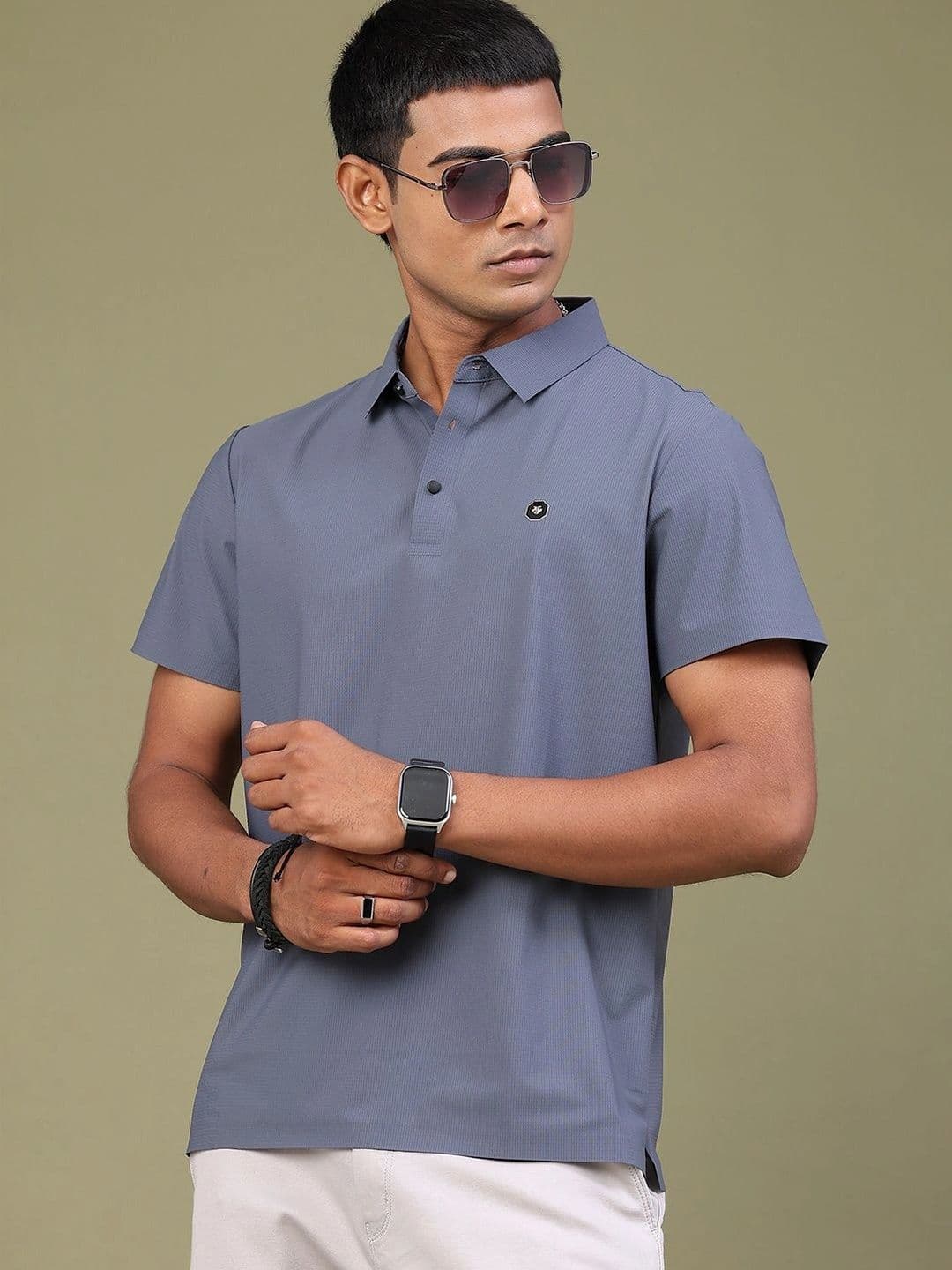 V-Mart Men Polo Collar Slim Fit T-shirt - view 1