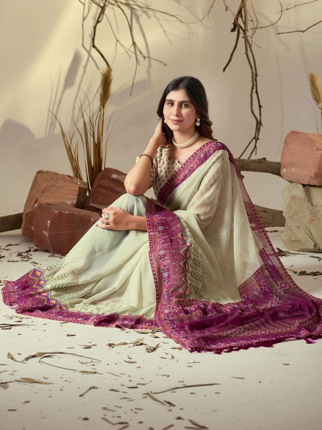 Moda Rapido Poly Georgette Designer Saree thumbnail 4