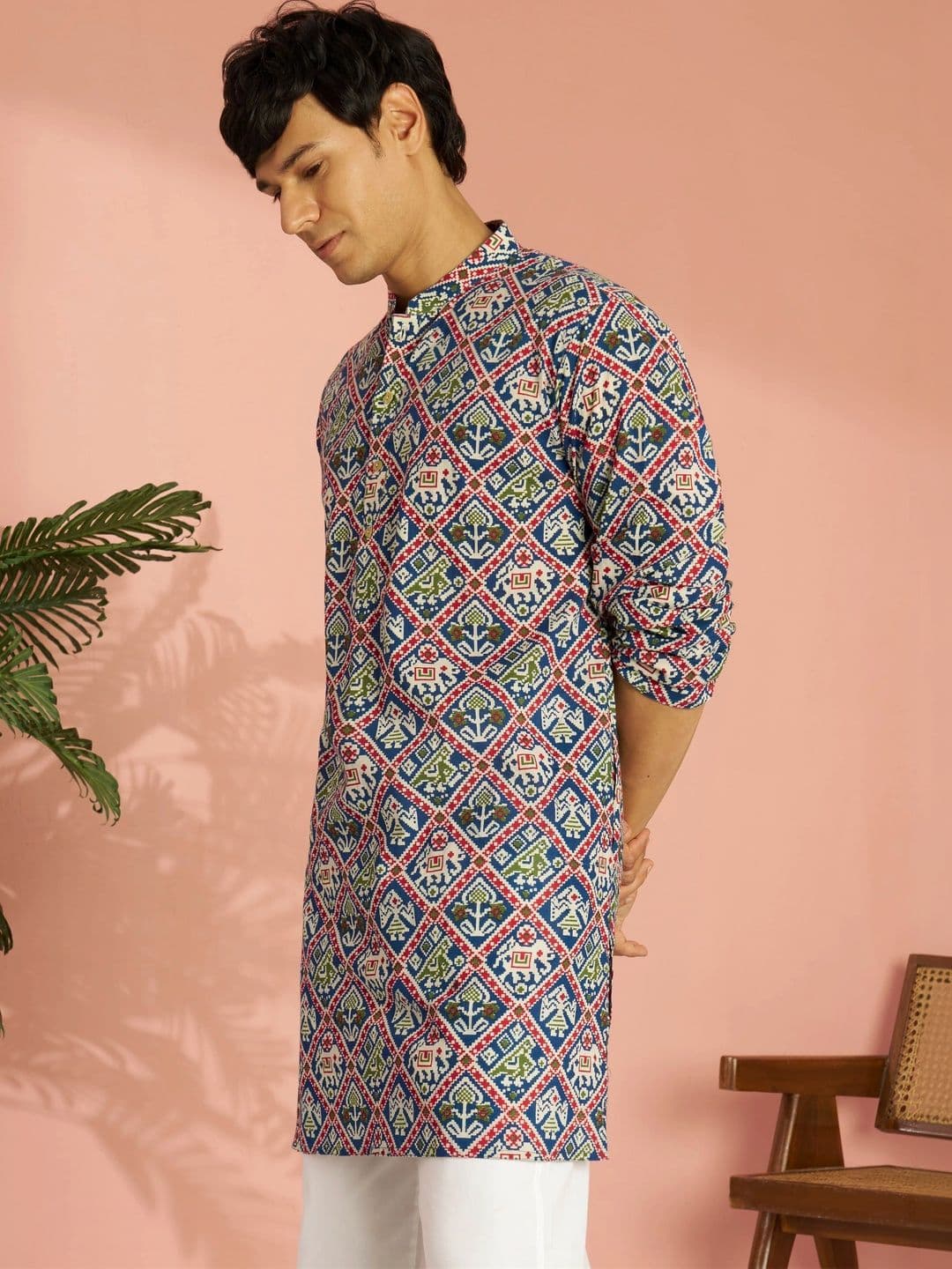 VASTRAMAY Men Ethnic Motifs Printed Kurta thumbnail 4