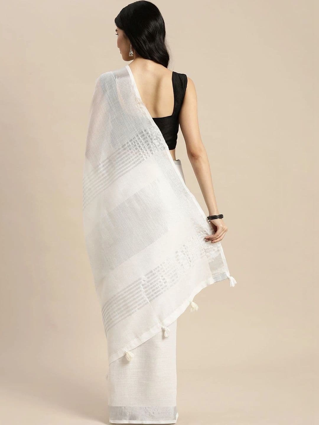 Mitera Woven Design Linen Blend Saree thumbnail 7