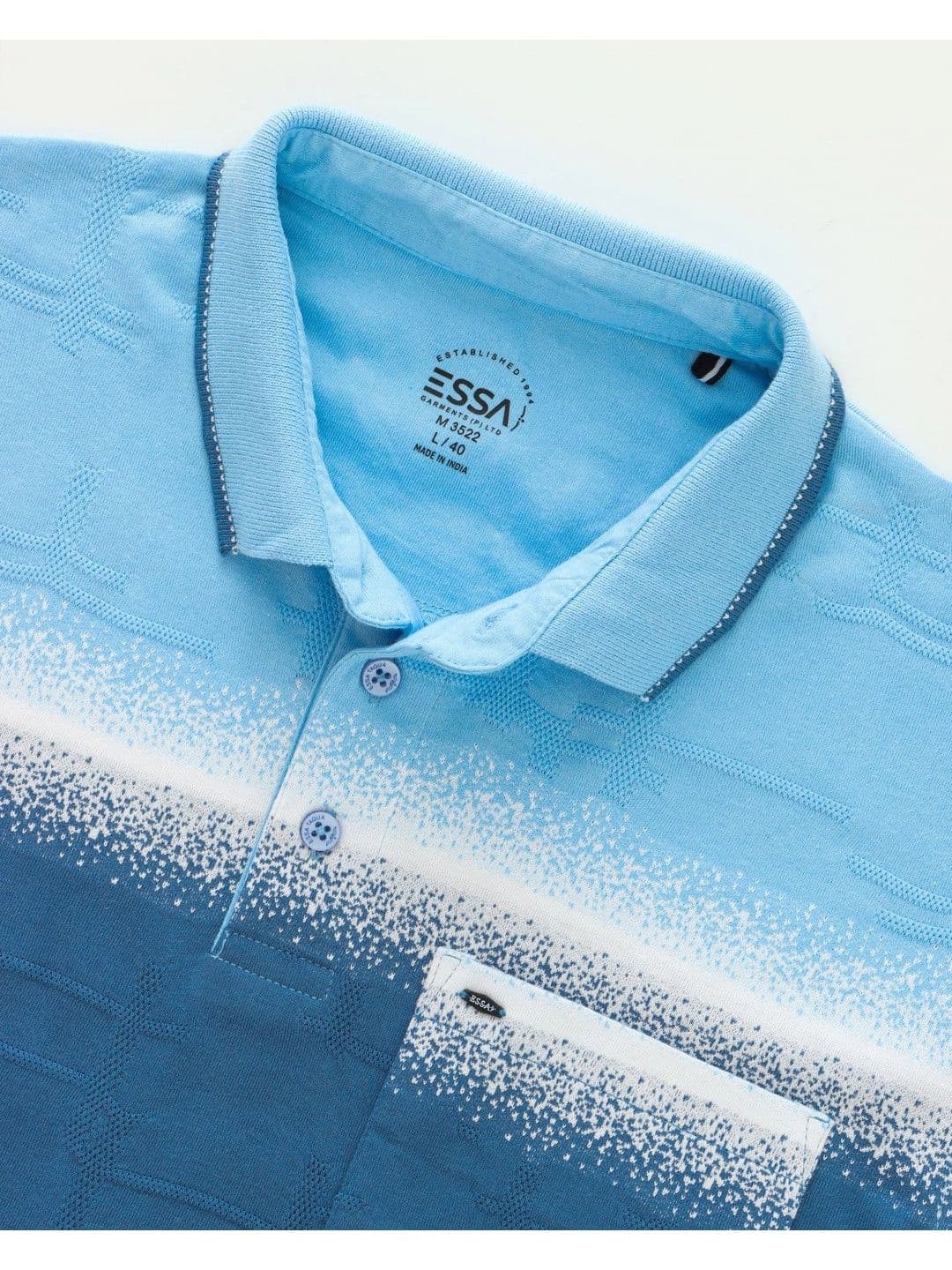 ESSA Men Printed Polo Collar Pockets T-shirt thumbnail 4