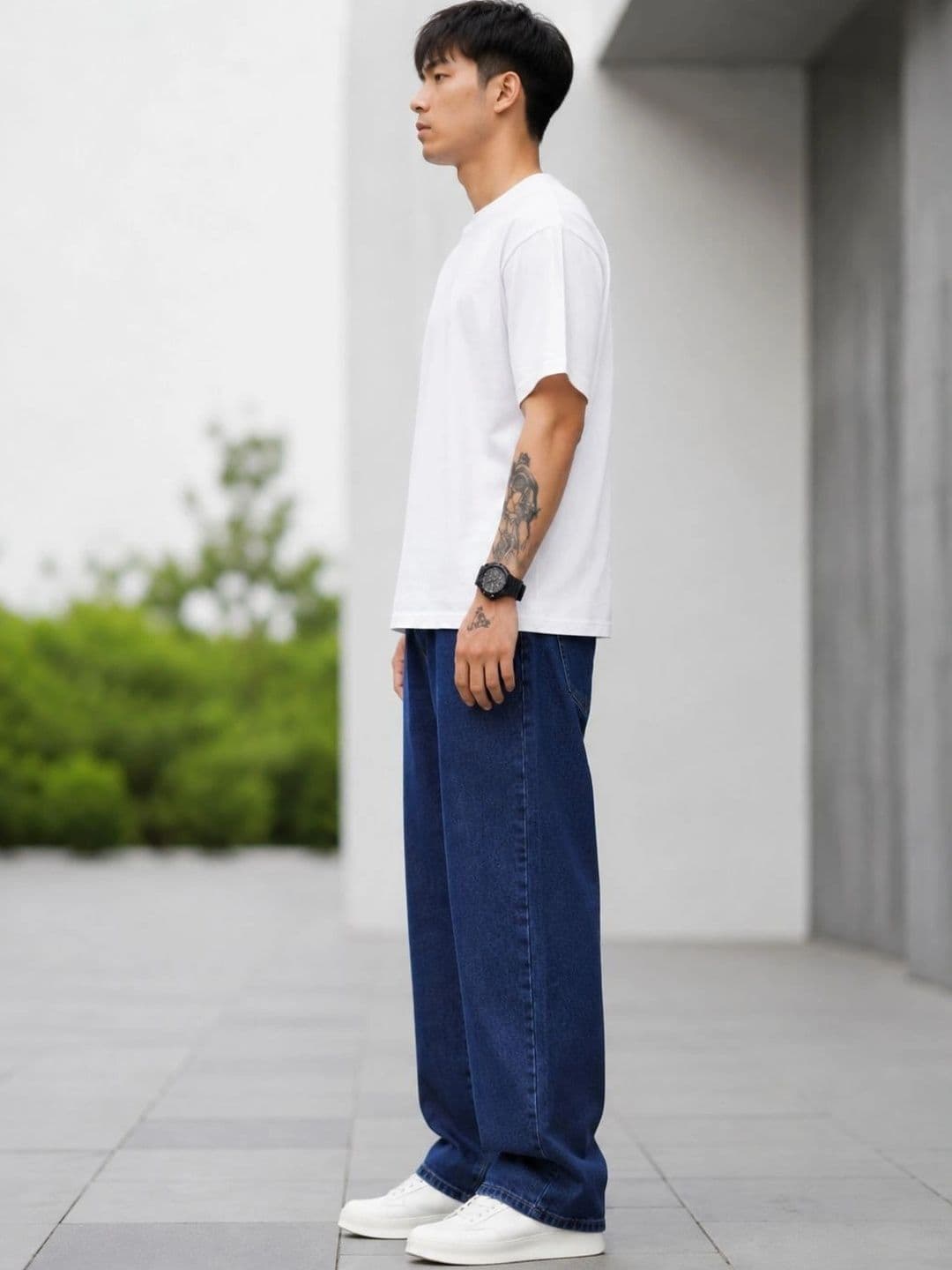 BREXX Men Jean Wide Leg Mid-Rise Stretchable Jeans thumbnail 4
