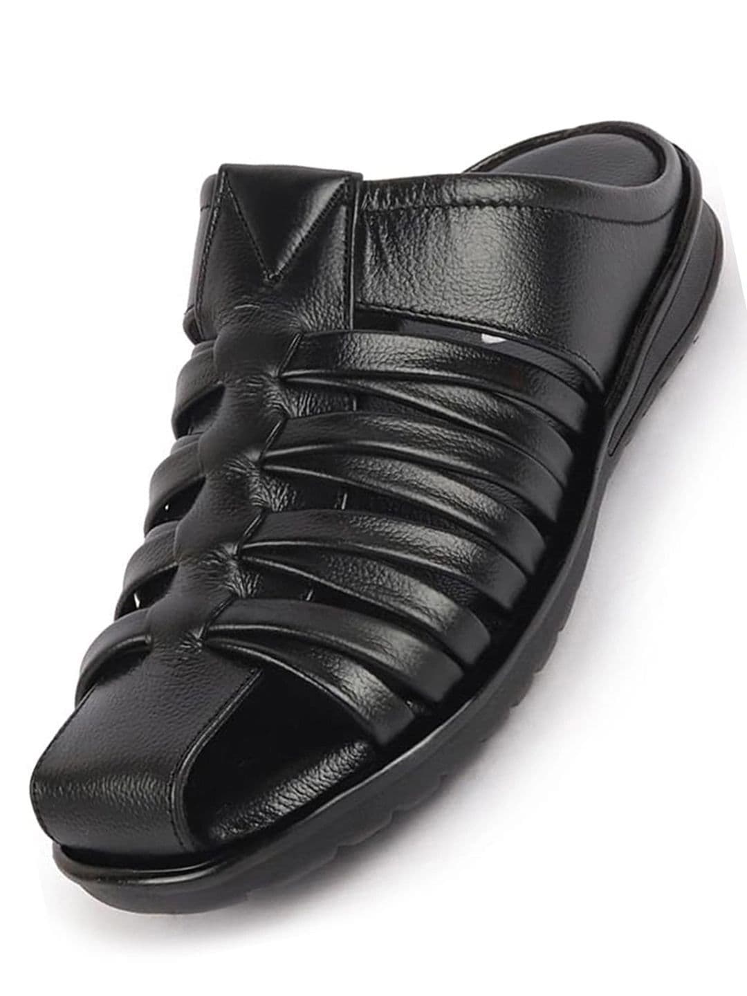 FAUSTO Men Textured Leather Comfort Sandals - view 1