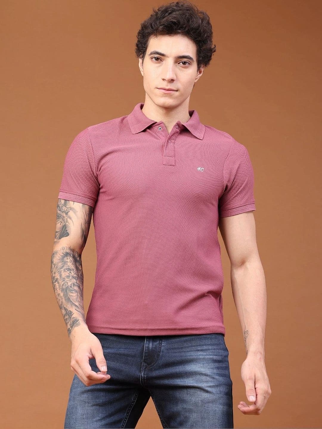 V-Mart Men Polo Collar Slim Fit T-shirt - view 1