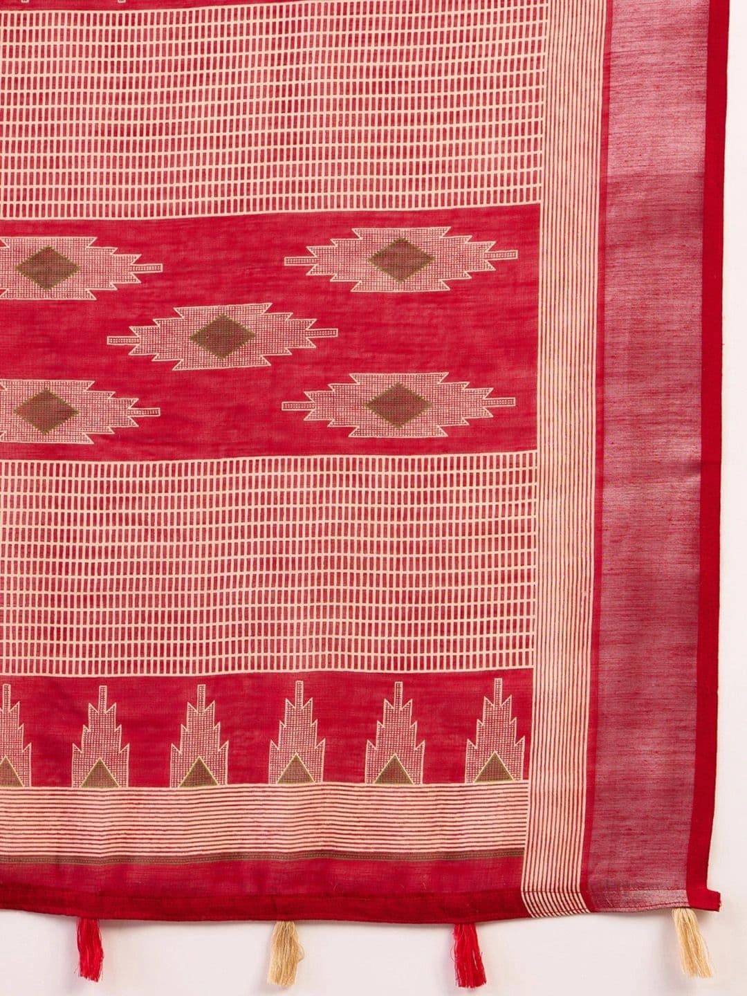 Anouk Woven Design Zari Designer Bagru Saree thumbnail 3