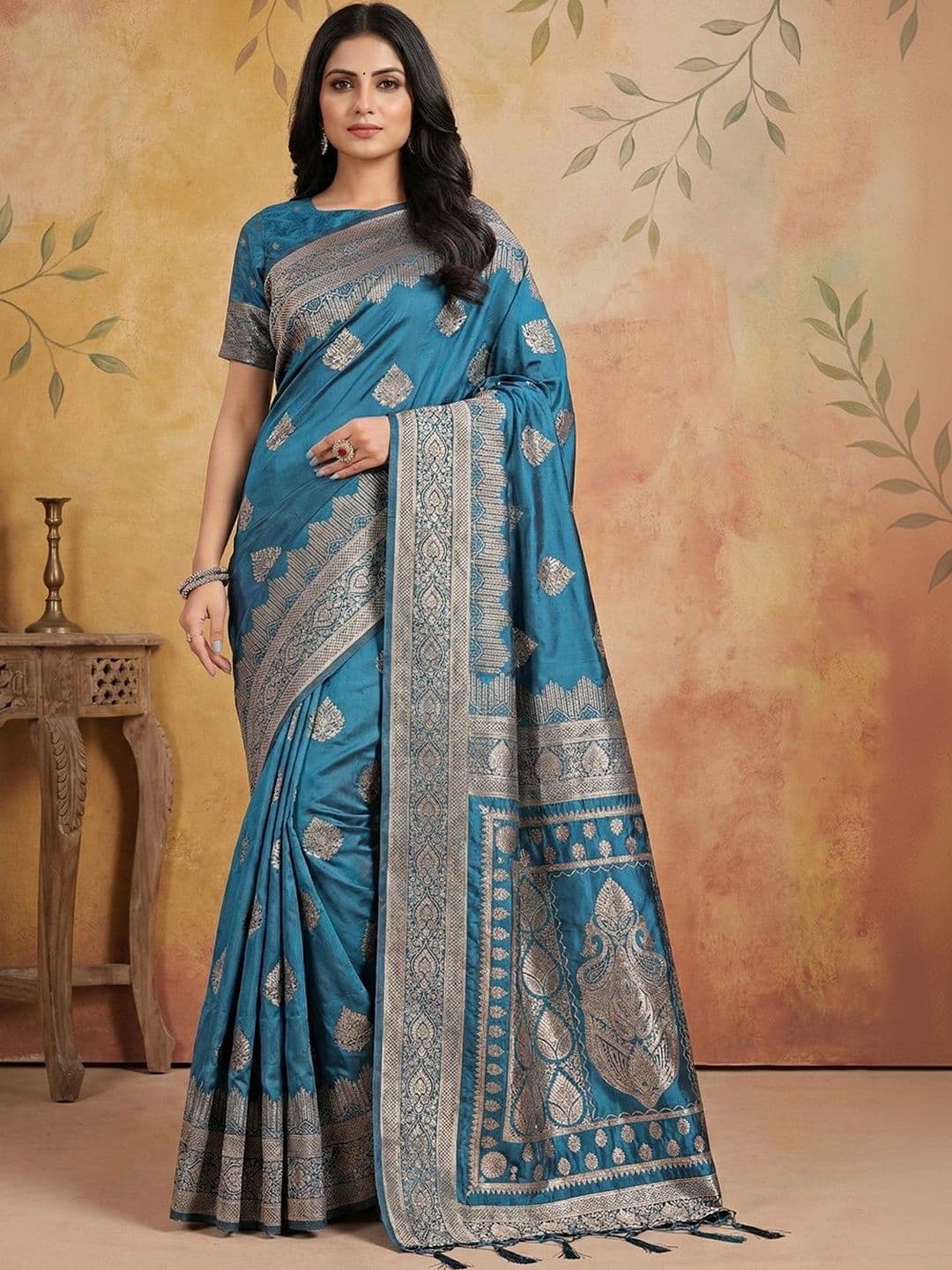 Mitera Woven Design Zari Silk Blend Banarasi Saree - view 1